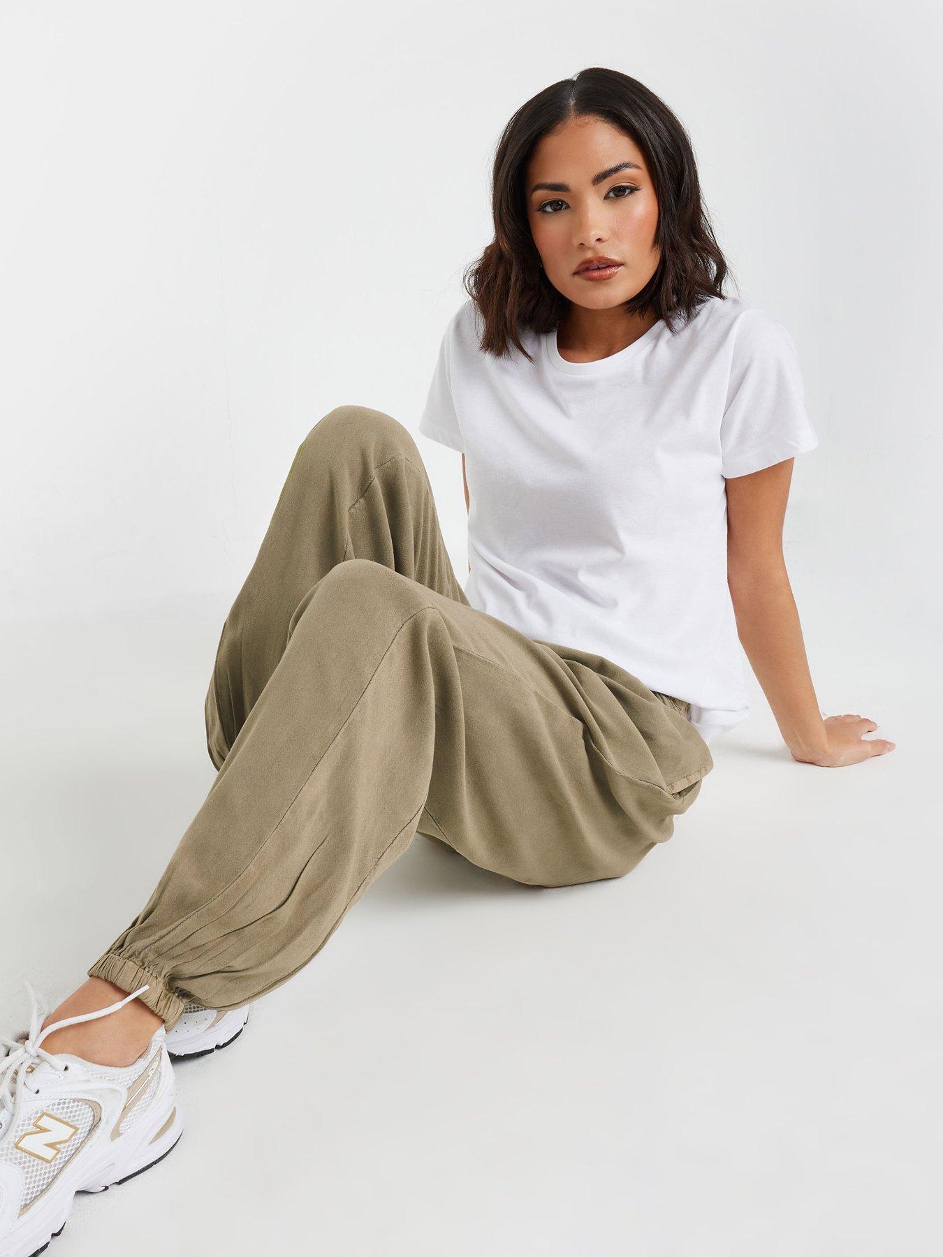 Image 4 of 5 of PixieGirl Petite Seam Detail Cuff Trouser - Brown