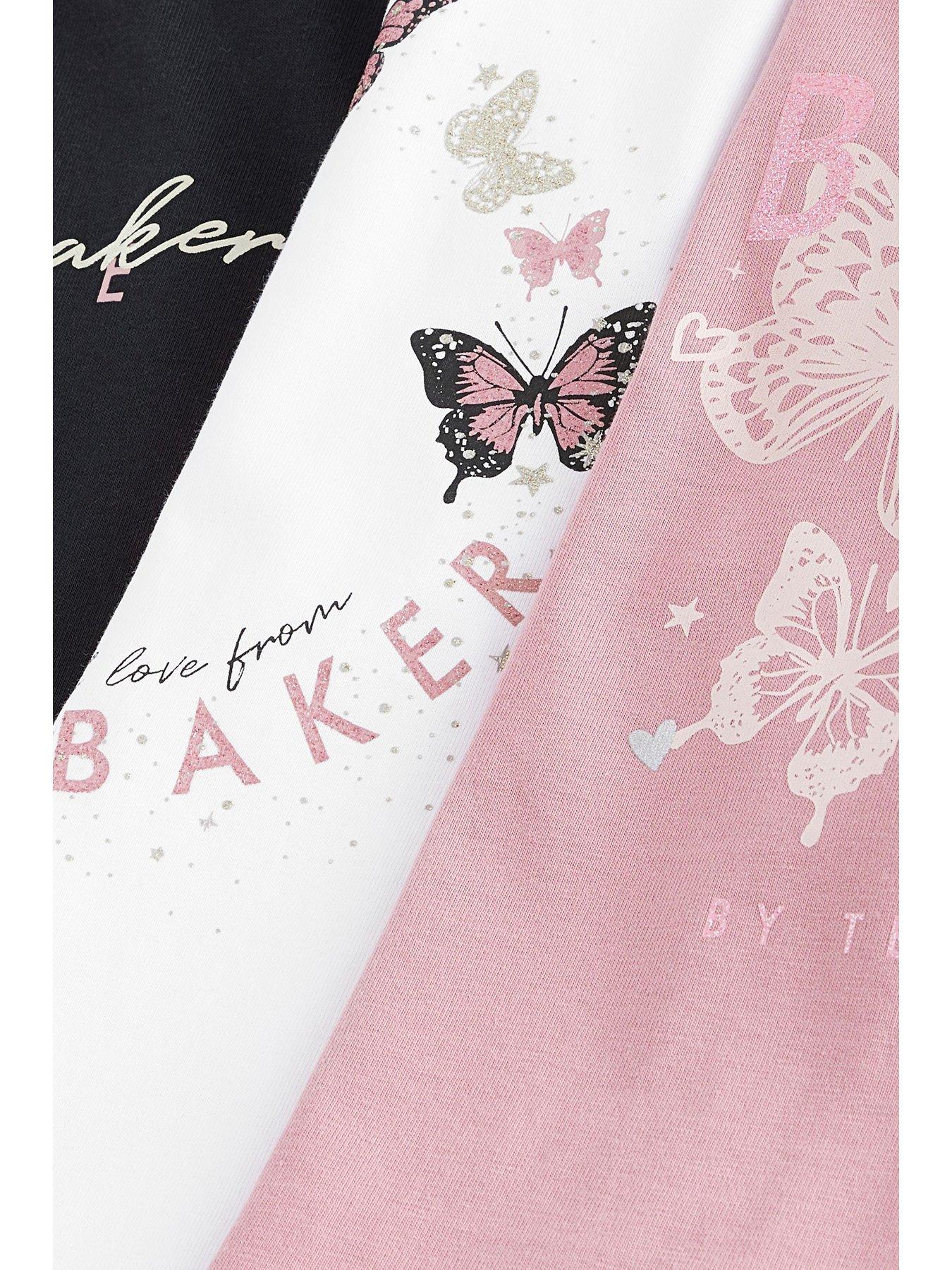  image of ted-baker-girls-3-pack-long-sleeve-t-shirts-multi