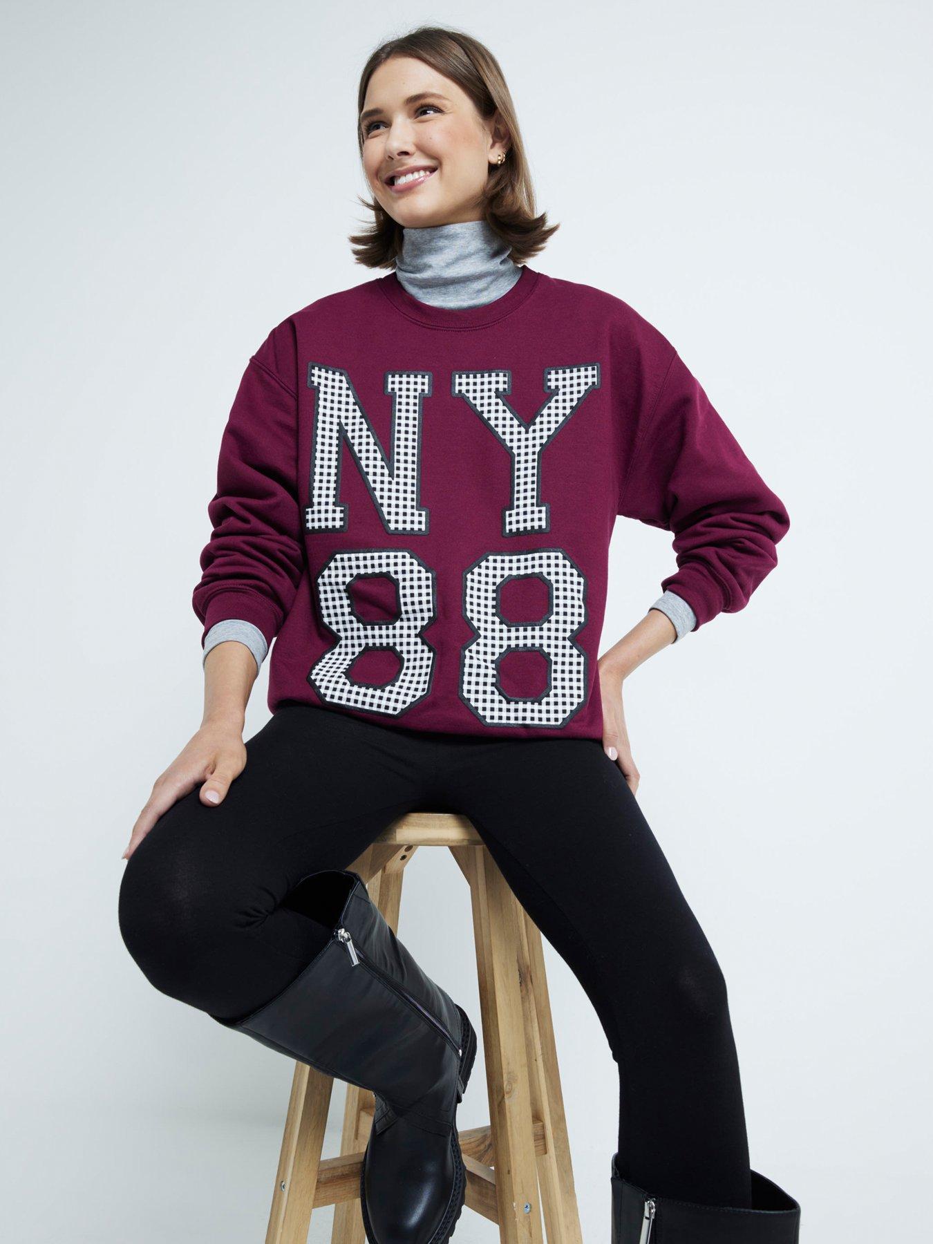 undefined NY88 Check Sweat - Dark Red