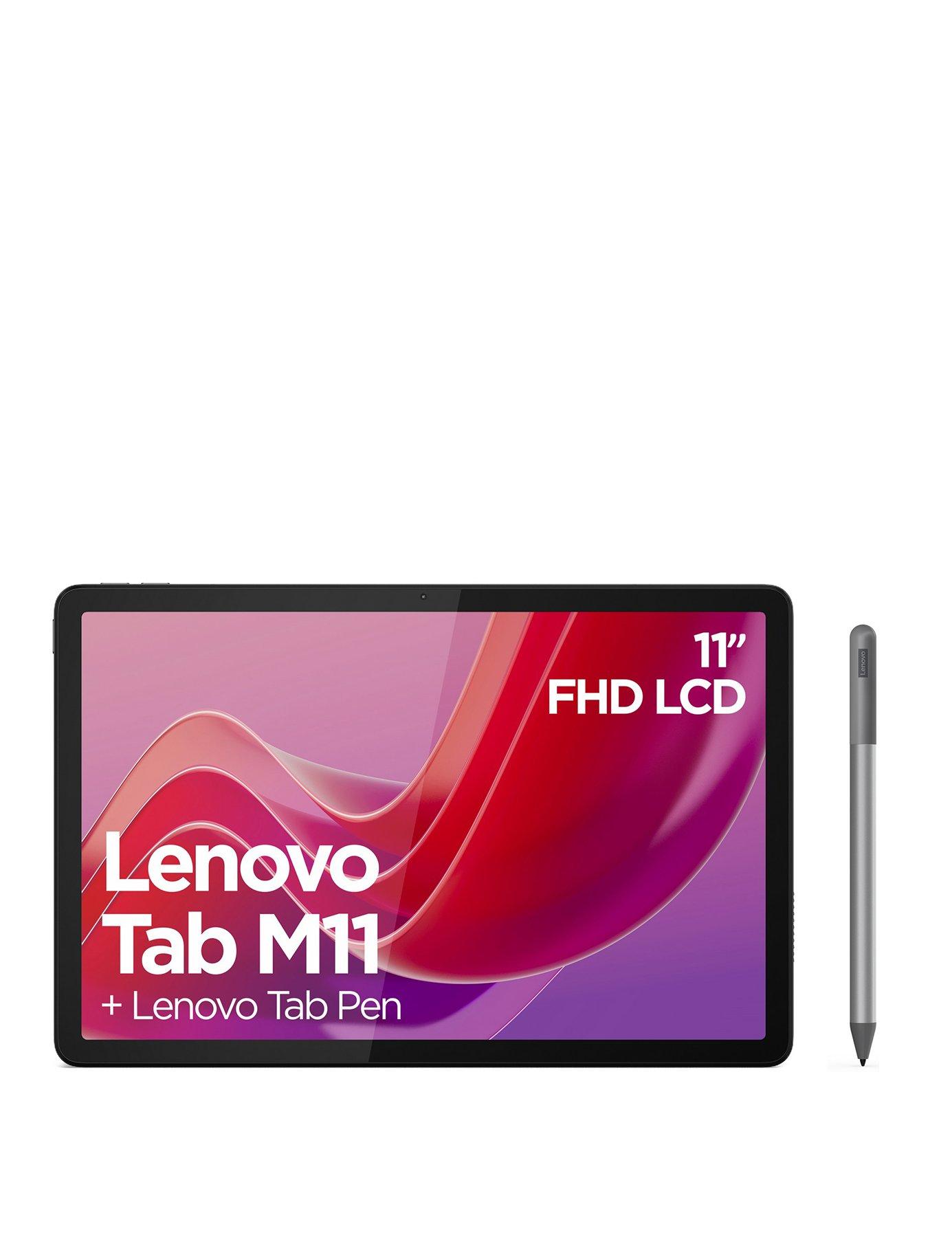 front image of lenovo-tab-m11-tablet-with-pen--nbsp11in-fhdnbsp4gb-ramnbsp128gb-storagenbsp--luna-grey