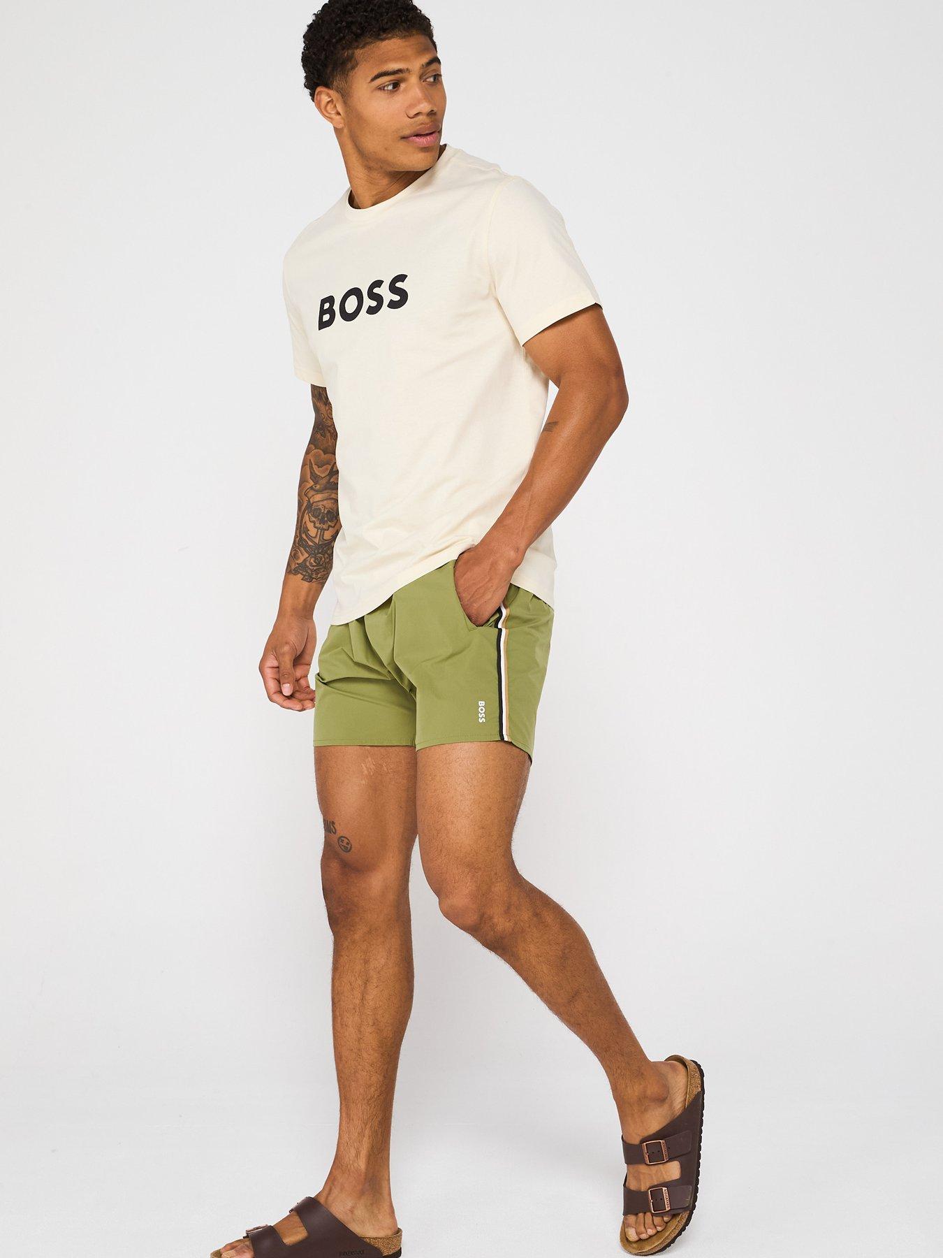  image of boss-iconic-swim-shorts-green