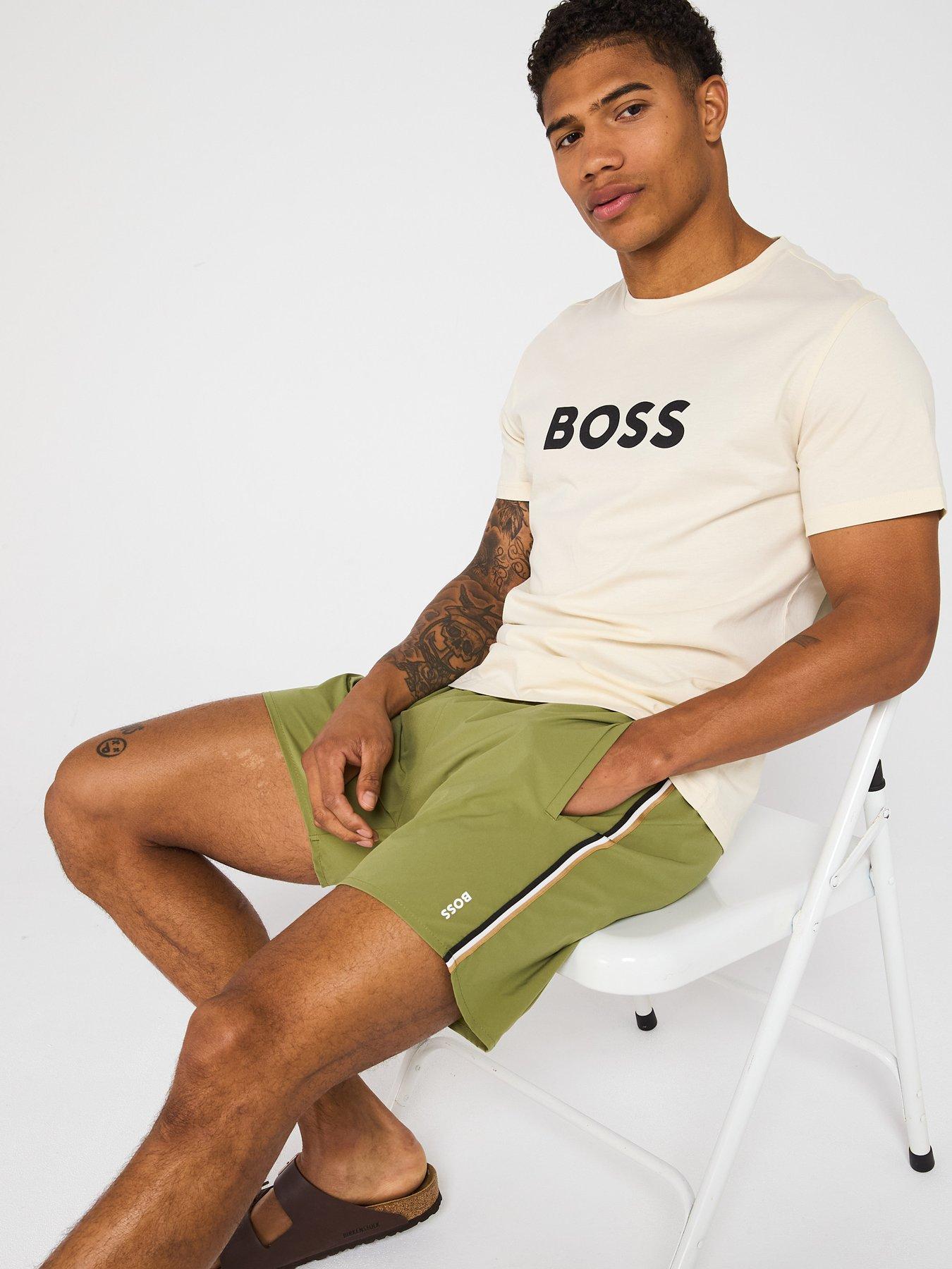  image of boss-iconic-swim-shorts-green