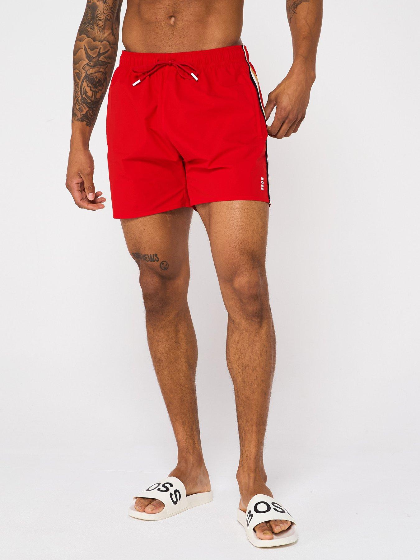 boss-iconic-swim-shorts-red