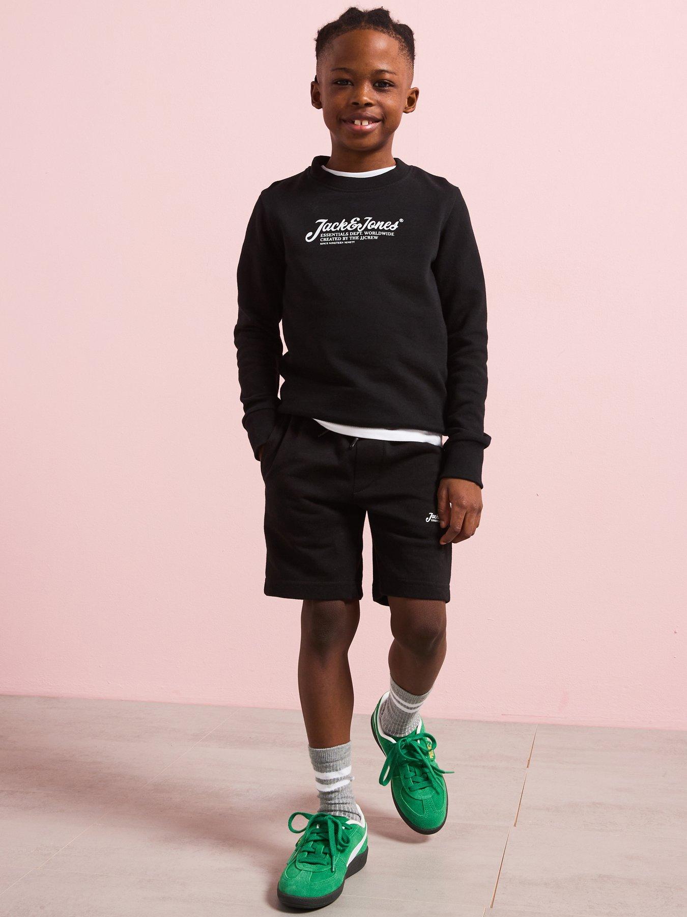 jack-jones-junior-boys-beau-sweat-t-shirt-and-shorts-set-black