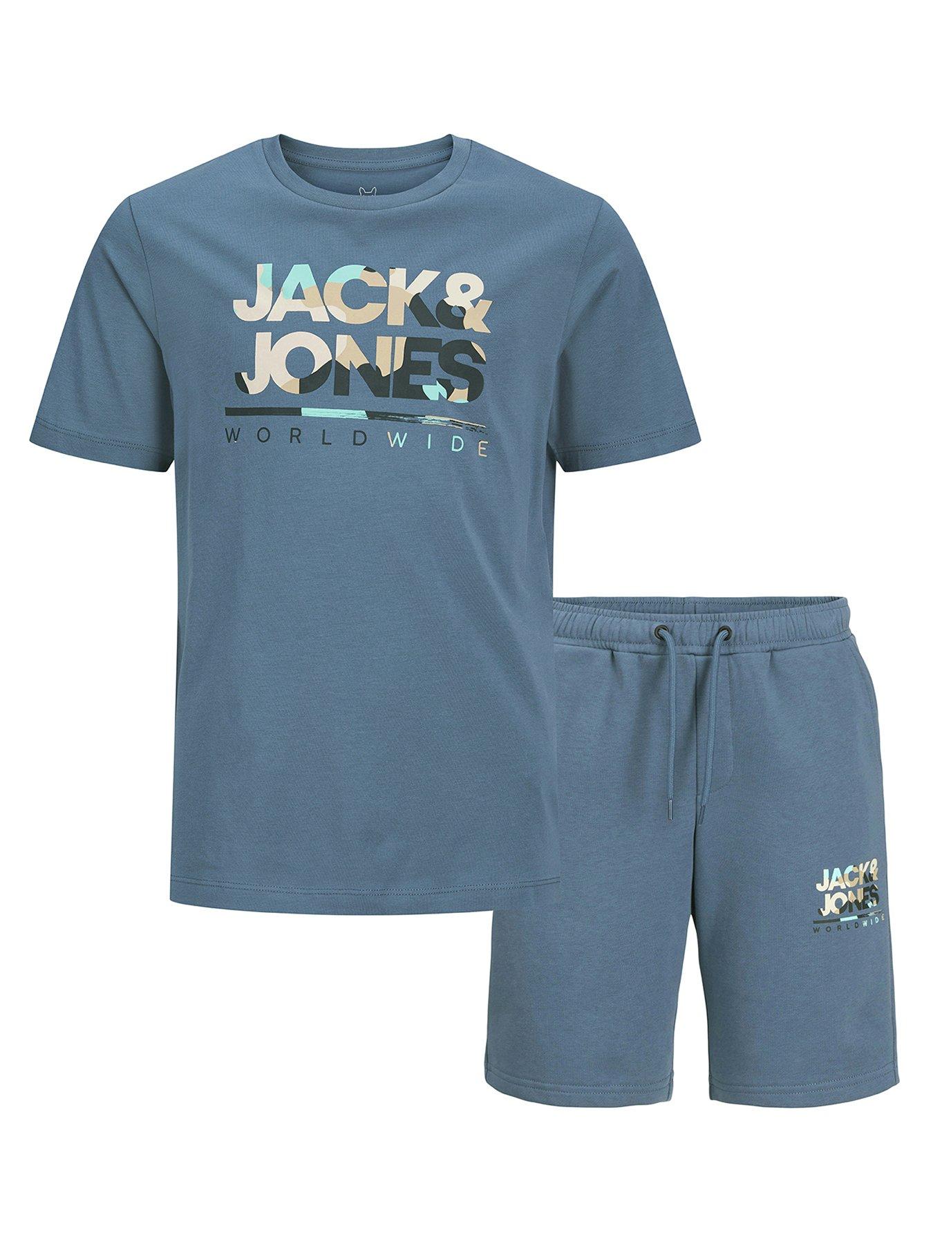 Jack & Jones Junior Boys Luke T-Shirt And Shorts Set - Blue