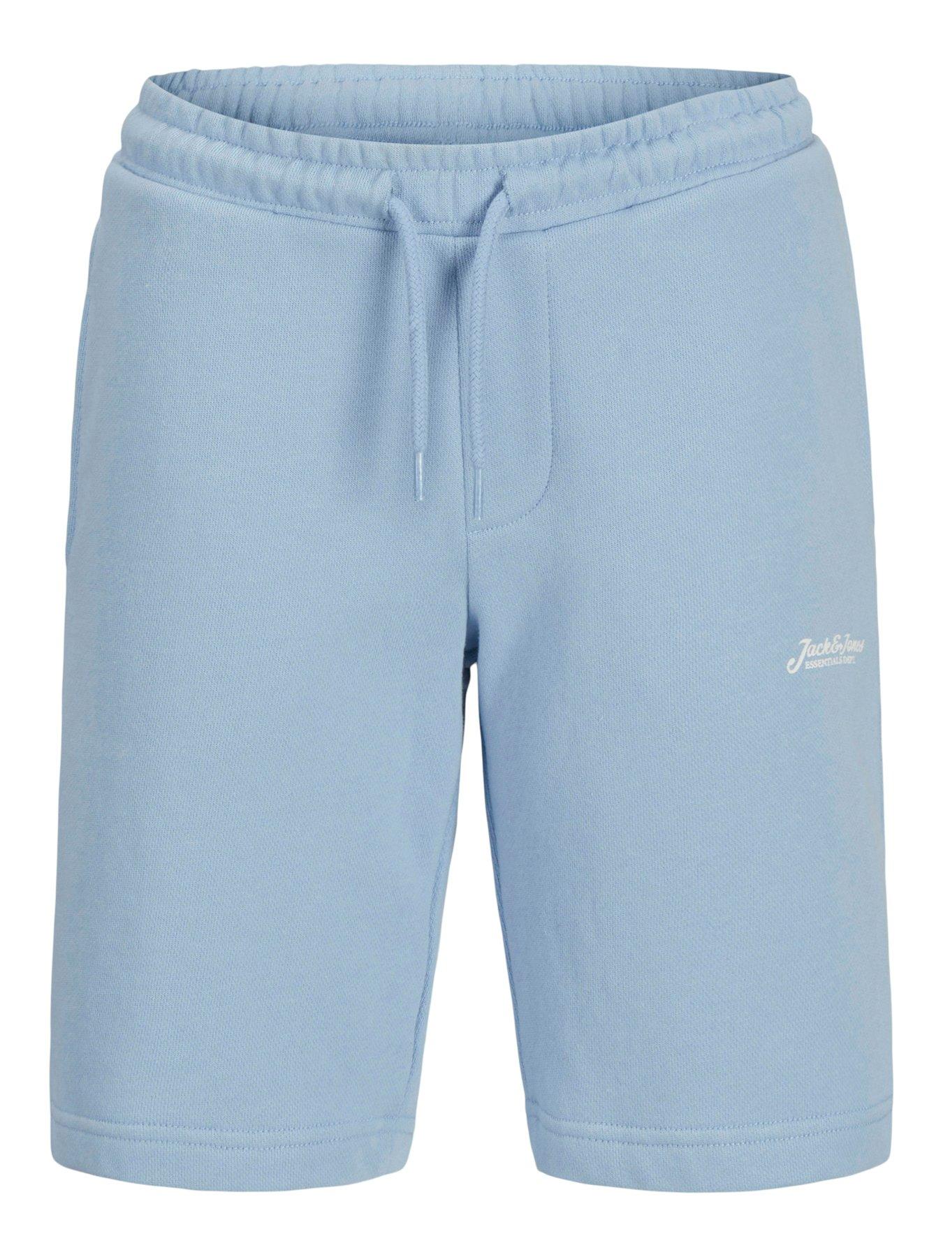  image of jack-jones-junior-boys-beau-hoodie-t-shirt-and-shorts-set-chambray-blue