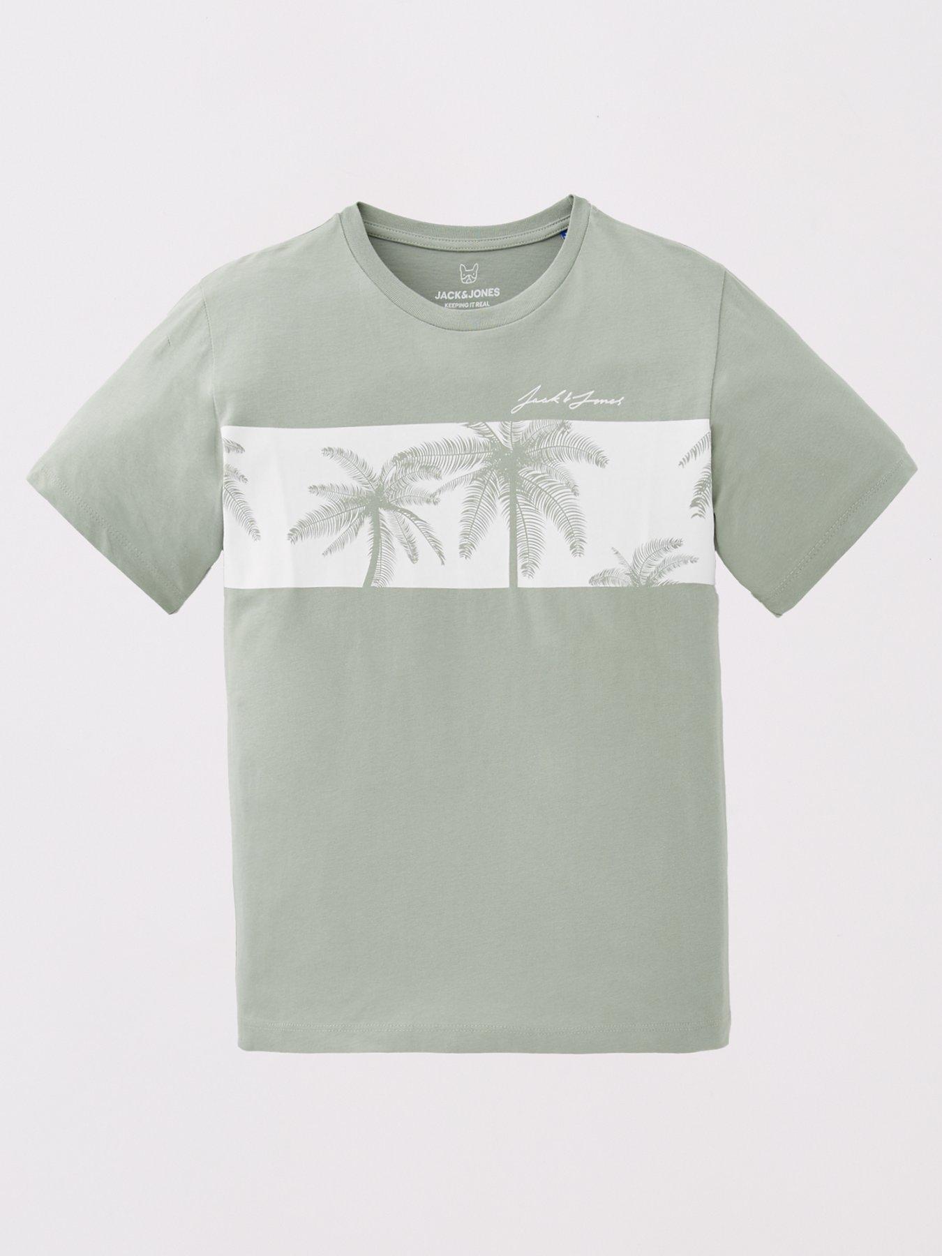  image of jack-jones-junior-boys-2-pack-floral-brand-t-shirts-multi