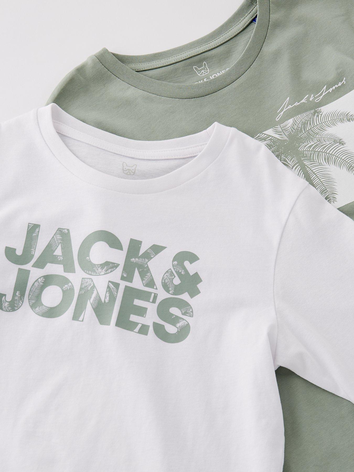  image of jack-jones-junior-boys-2-pack-floral-brand-t-shirts-multi