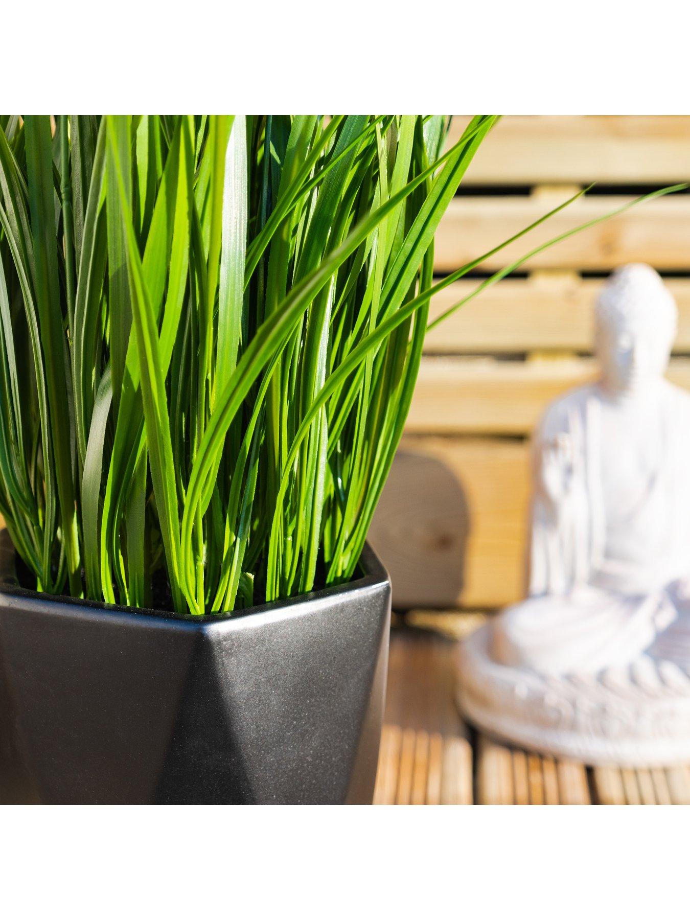  image of scottish-everlastings-outdoor-80cm-artificial-grasses-in-black-geo-pot