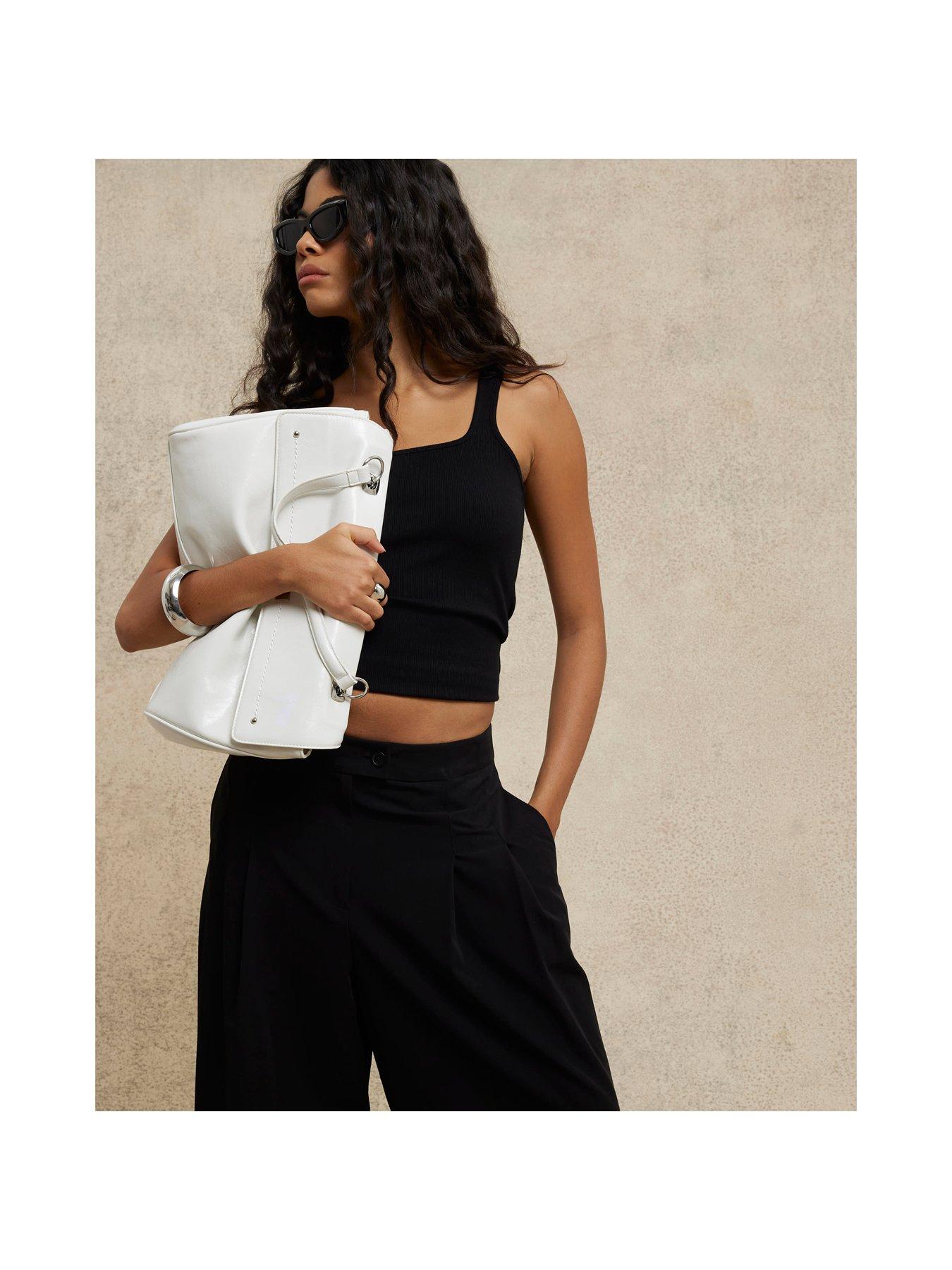  image of river-island-easy-wide-leg-trousers-black