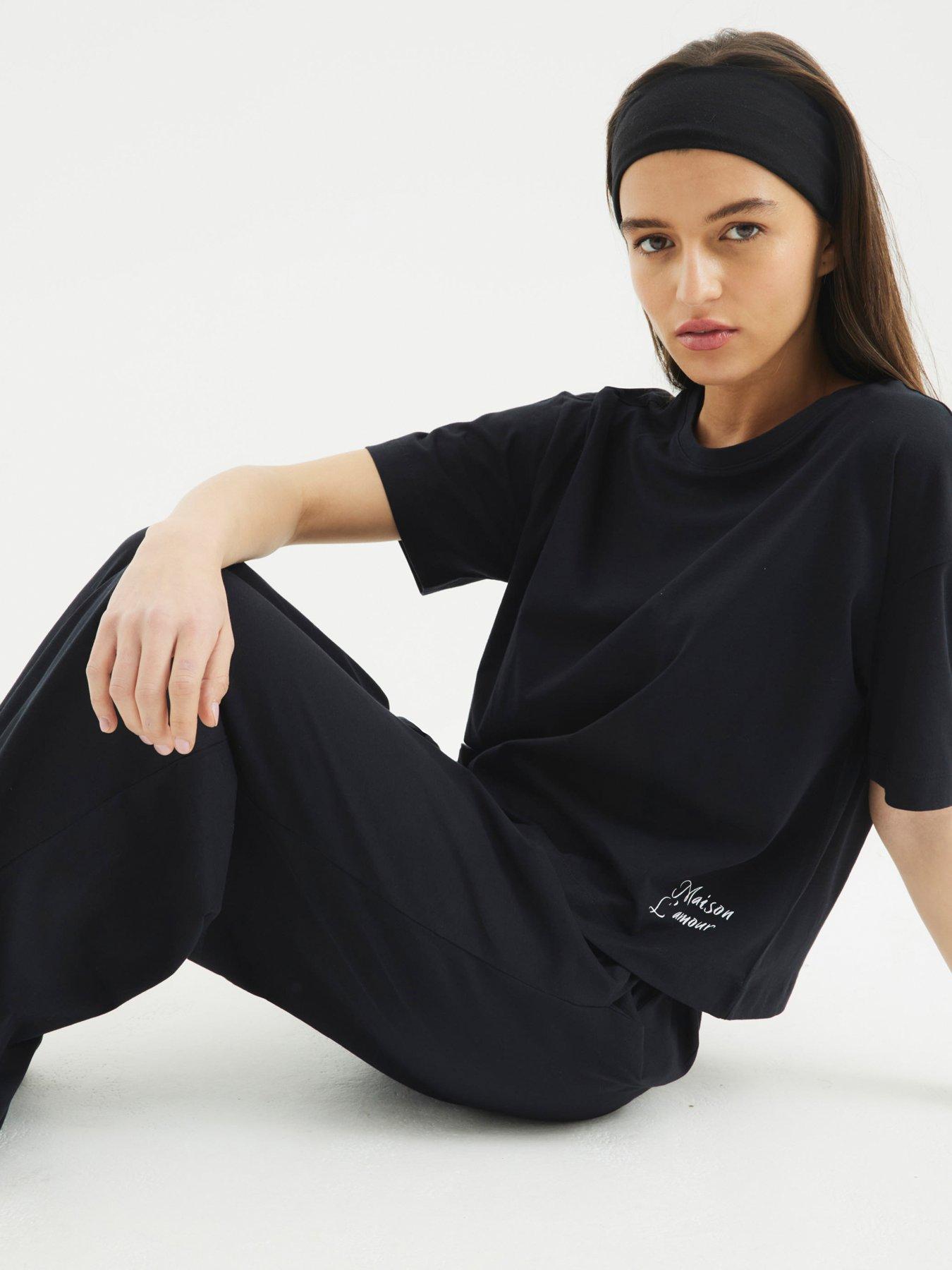  image of river-island-top-and-trouser-set-black