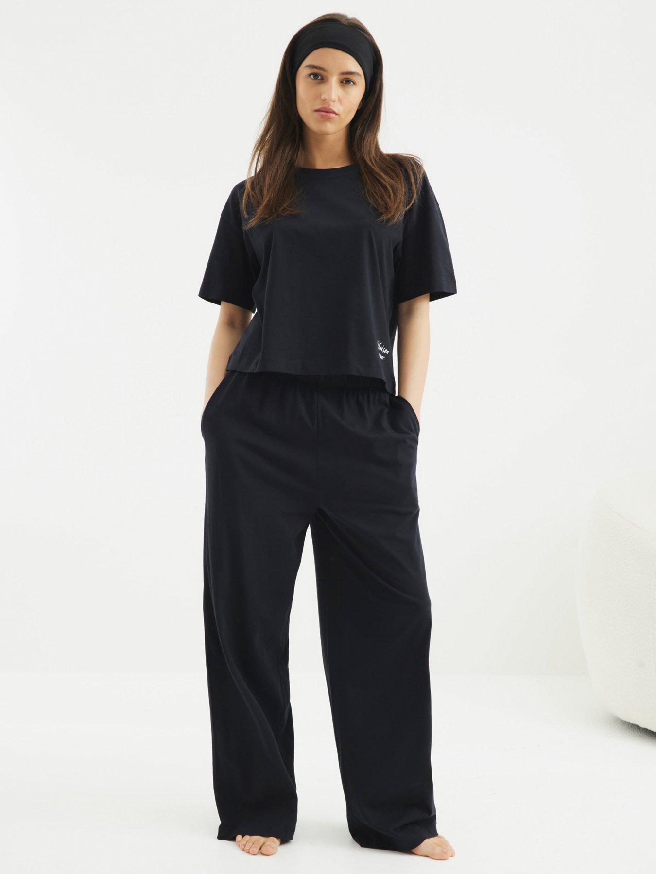  image of river-island-top-and-trouser-set-black