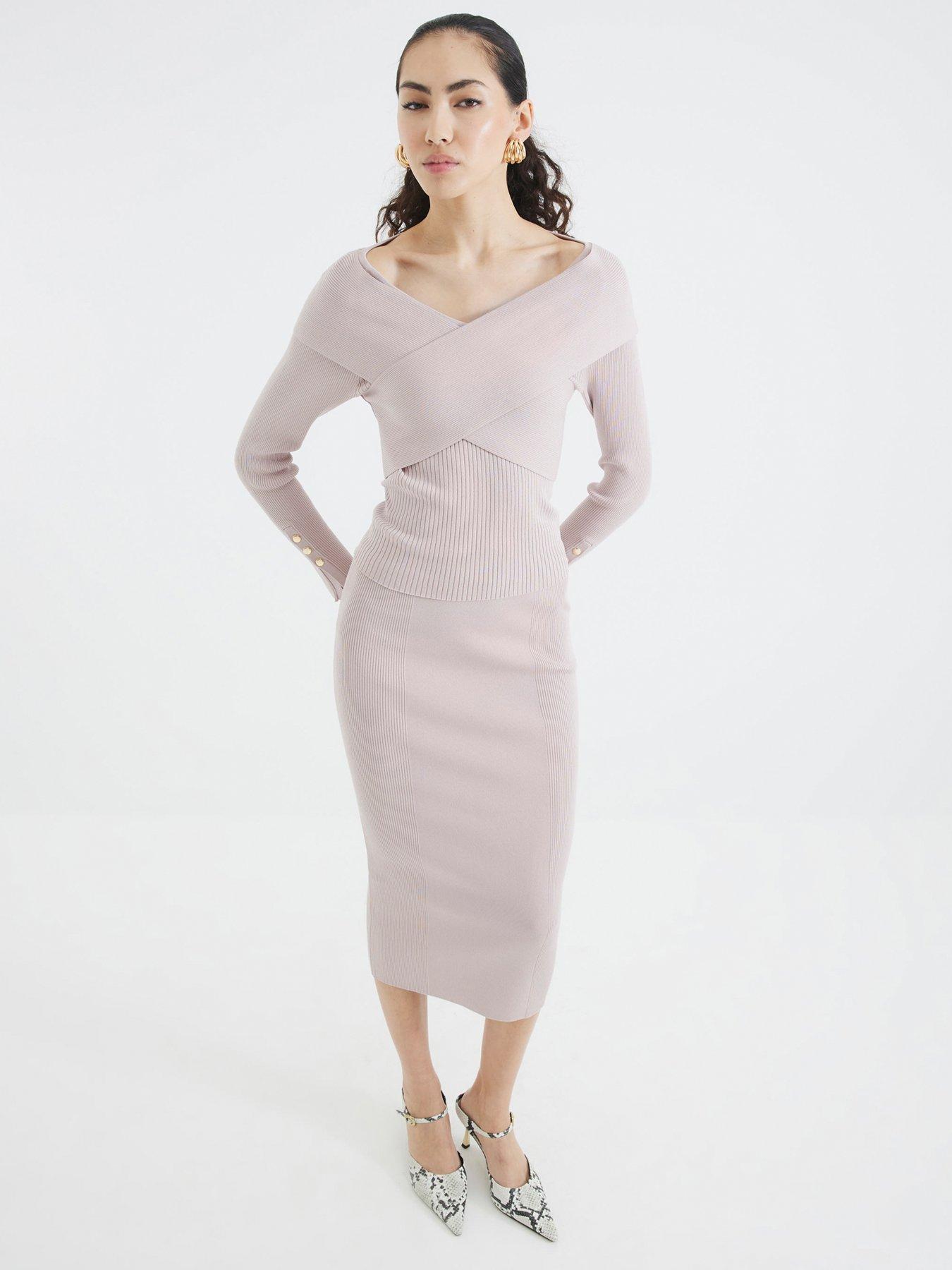  image of river-island-wrap-bodyfit-top-light-beige