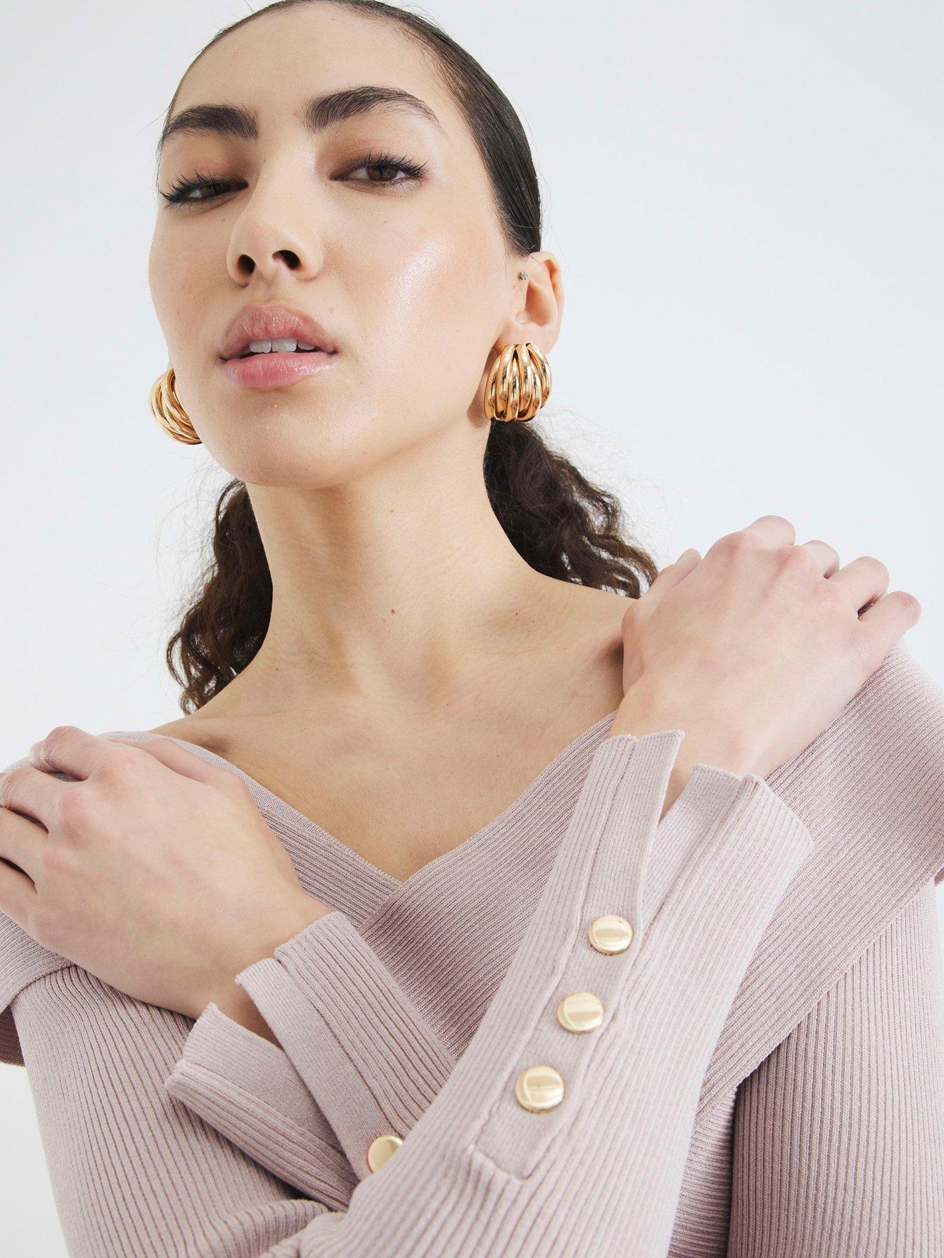  image of river-island-wrap-bodyfit-top-light-beige