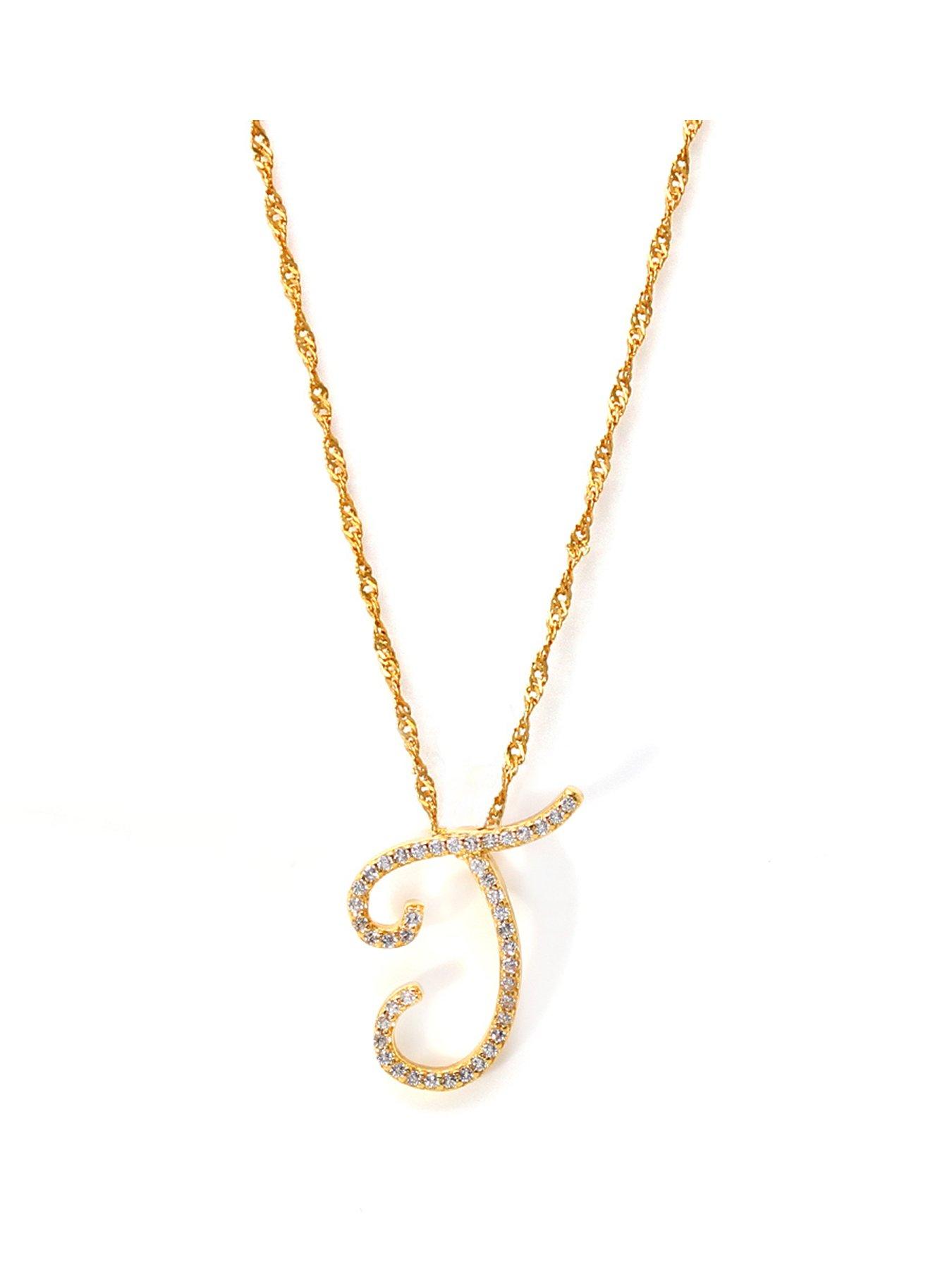 Say It With Luxe CZ Initial Necklace - Yellow Gold