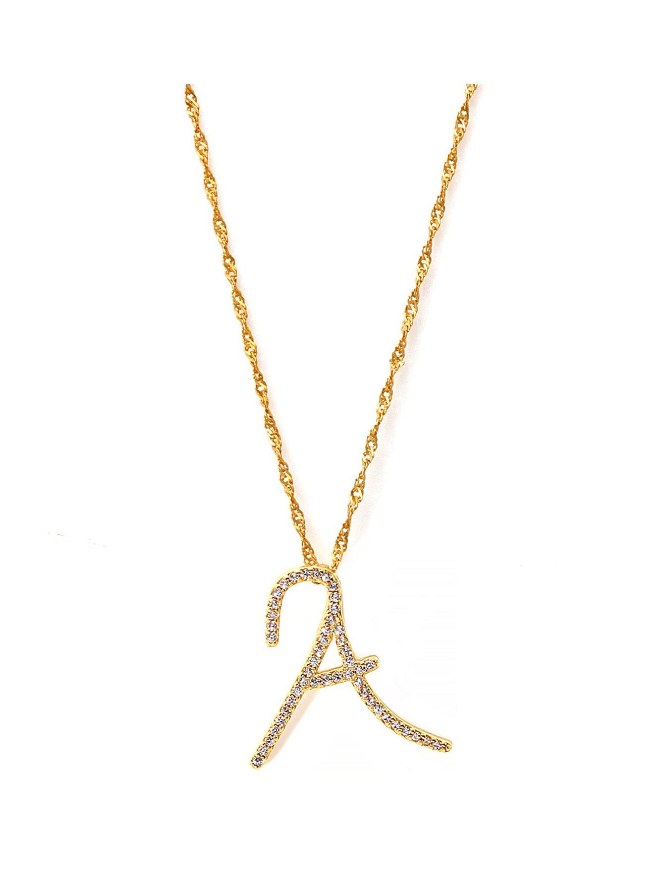  image of say-it-with-luxe-cz-initial-necklace-yellow-gold