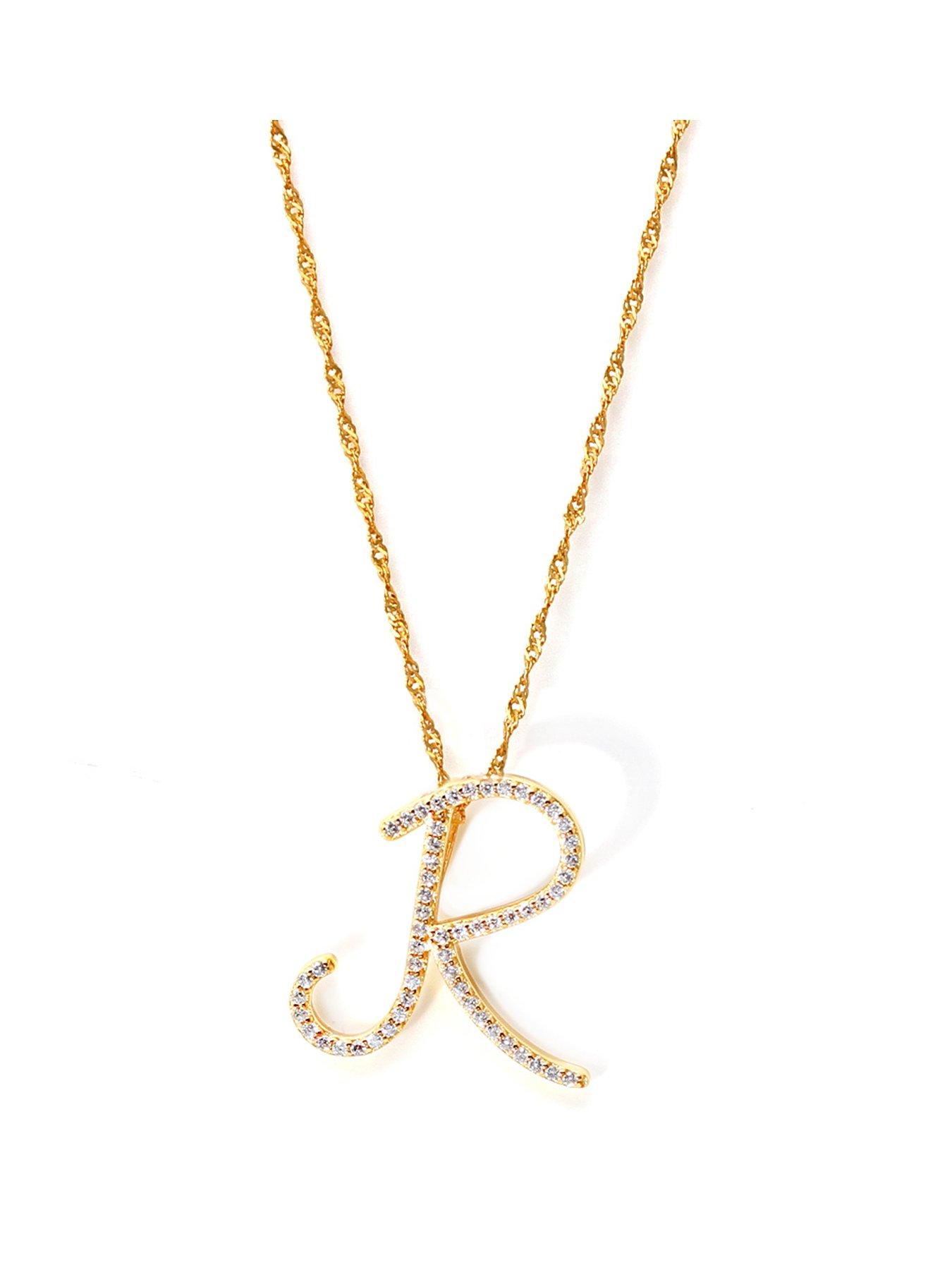 Say It With Luxe CZ Initial Necklace - Yellow Gold