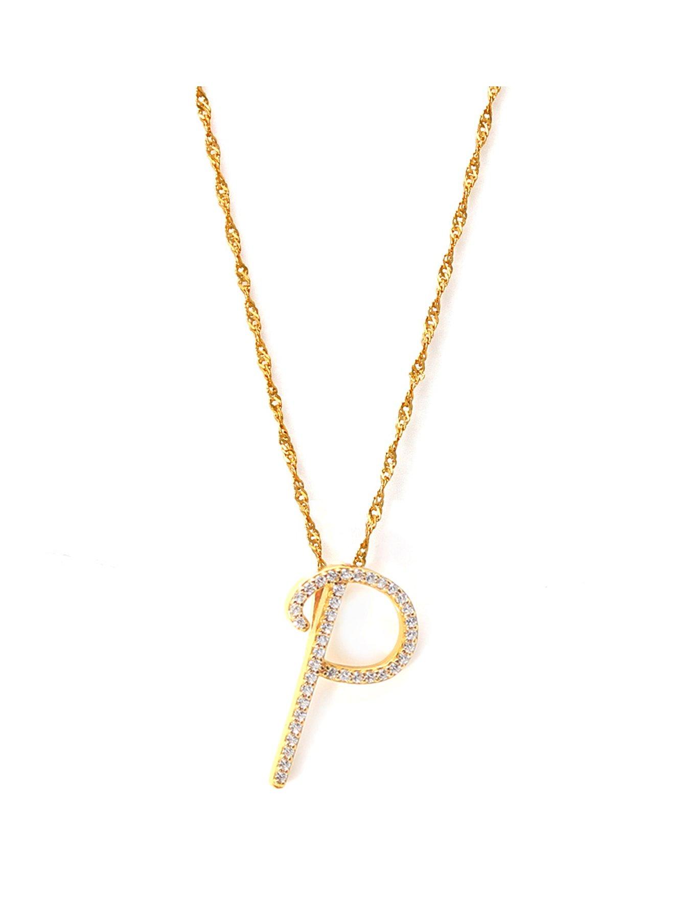 Say It With Luxe CZ Initial Necklace - Yellow Gold