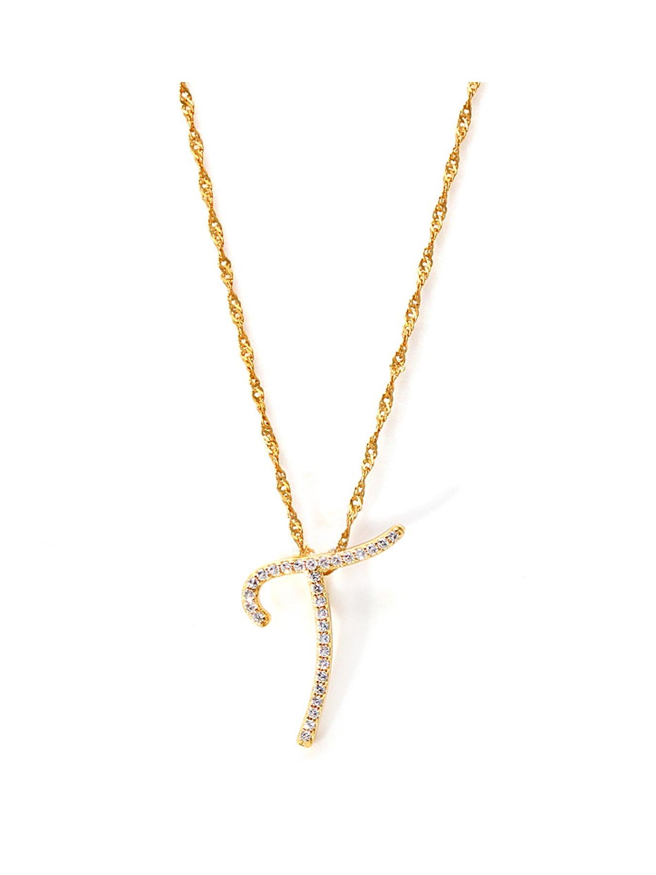 Say It With Luxe CZ Initial Necklace - Yellow Gold