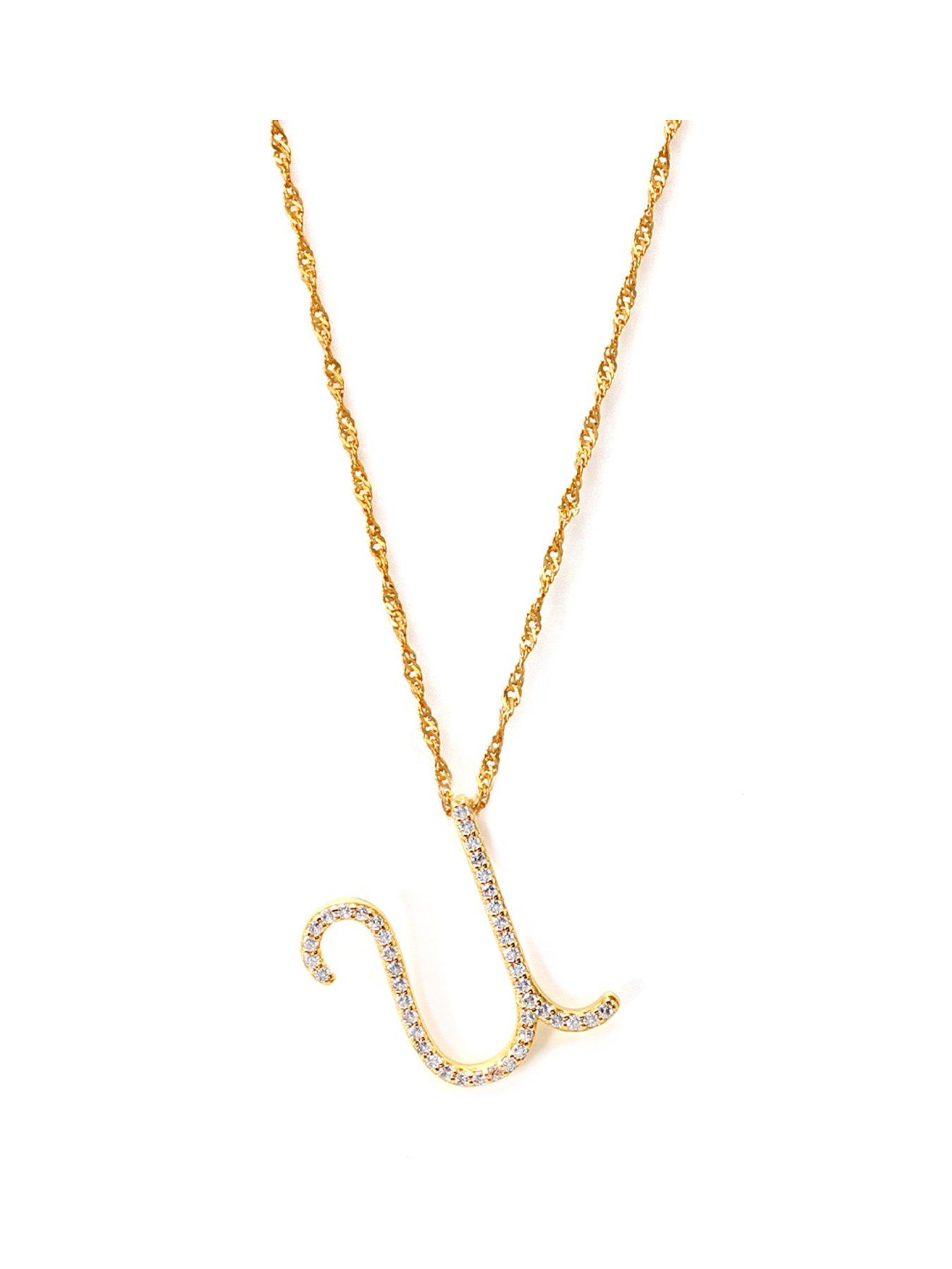 Say It With Luxe CZ Initial Necklace - Yellow Gold