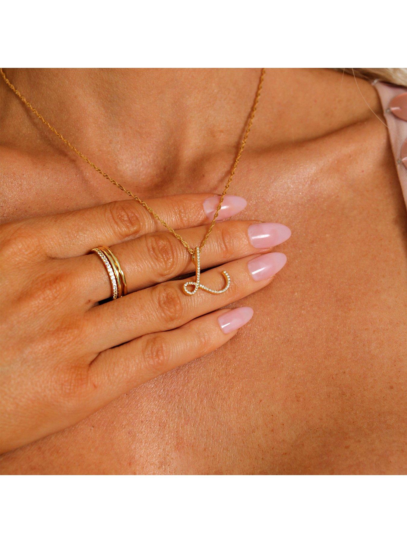 Image 3 of 3 of Say It With Luxe CZ Initial Necklace - Yellow Gold