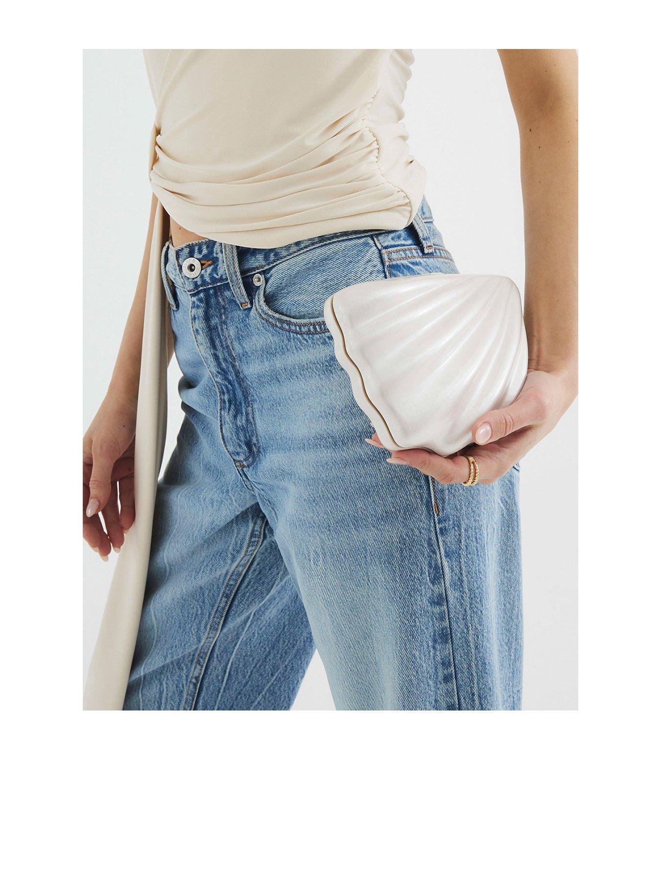 undefined Shell Clutch Bag - Cream