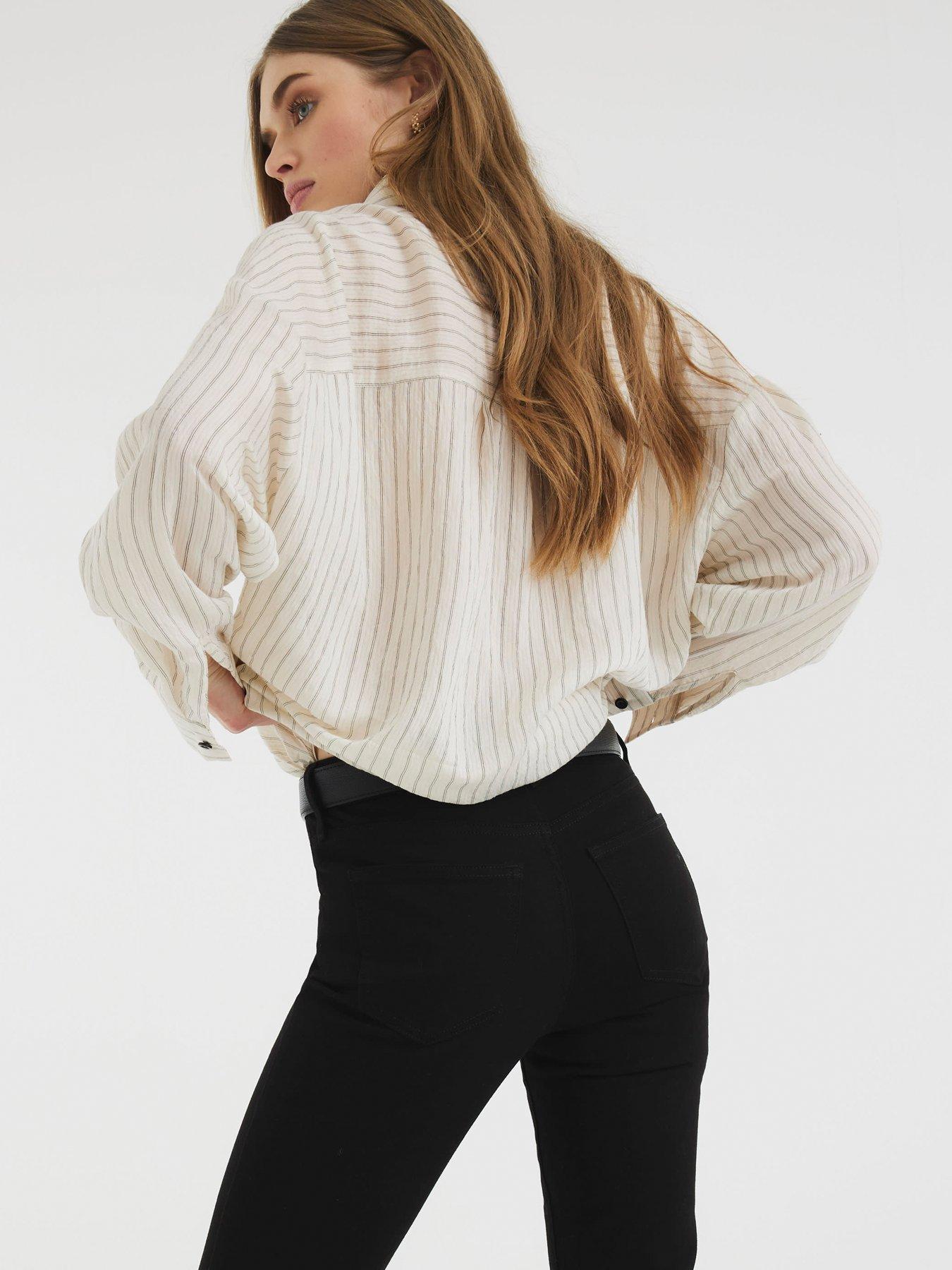  image of river-island-midi-rise-bootcut-jean-black