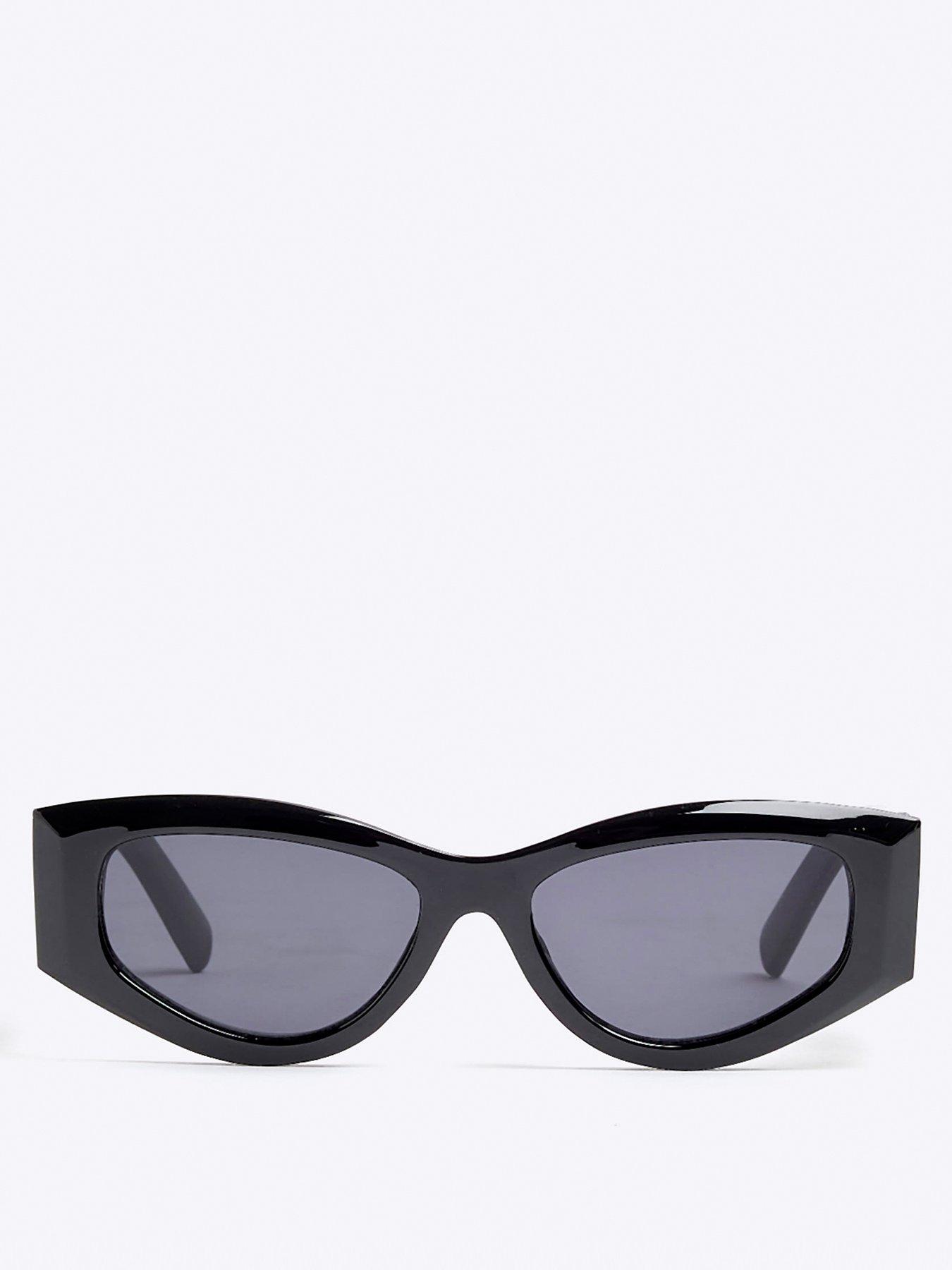  image of river-island-cat-eye-chain-sunglasses-black