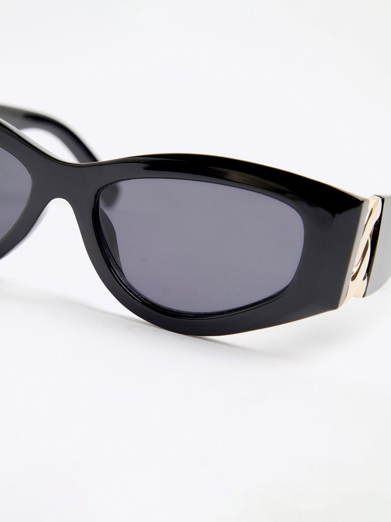  image of river-island-cat-eye-chain-sunglasses-black