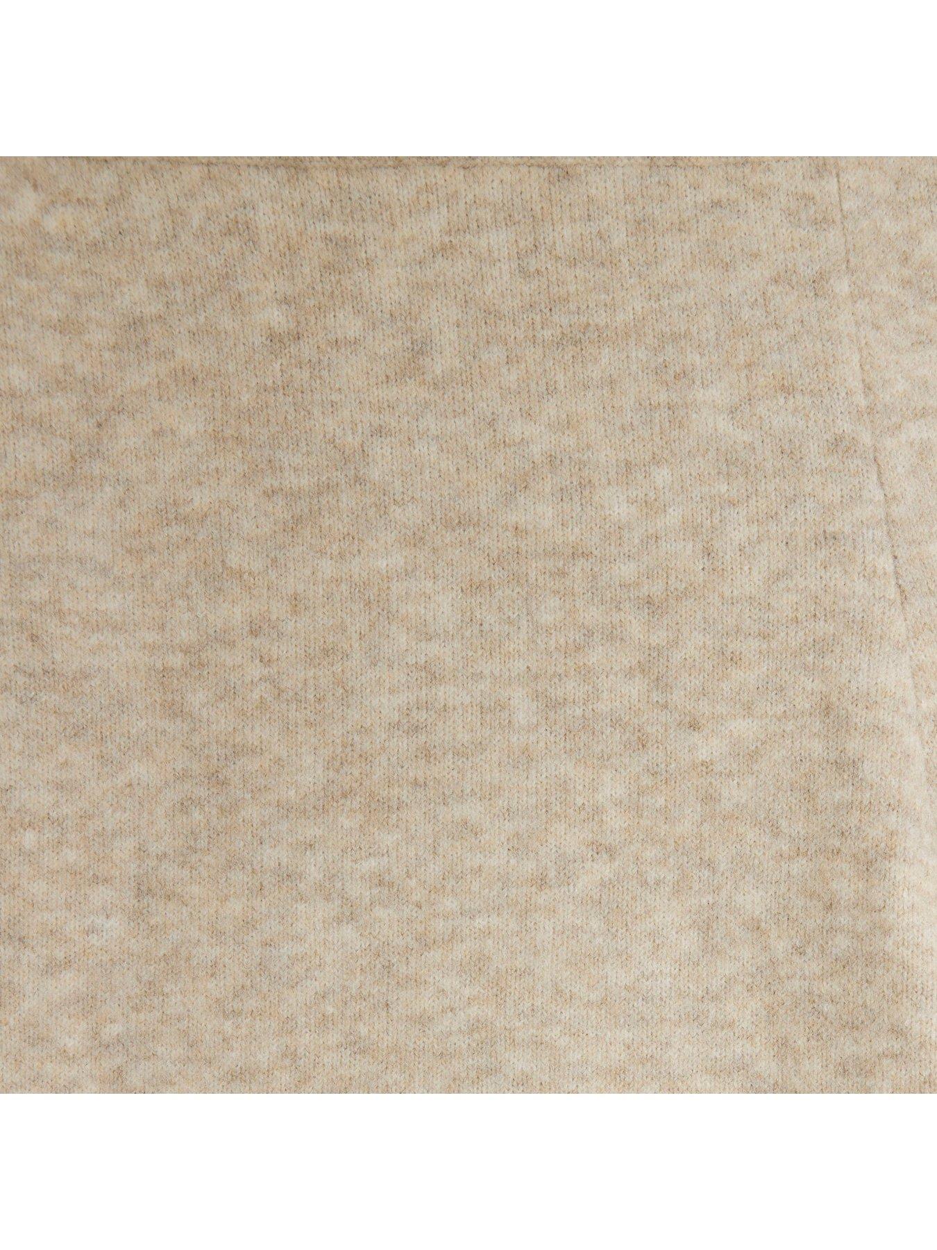  image of river-island-knit-wide-leg-trouser-beige