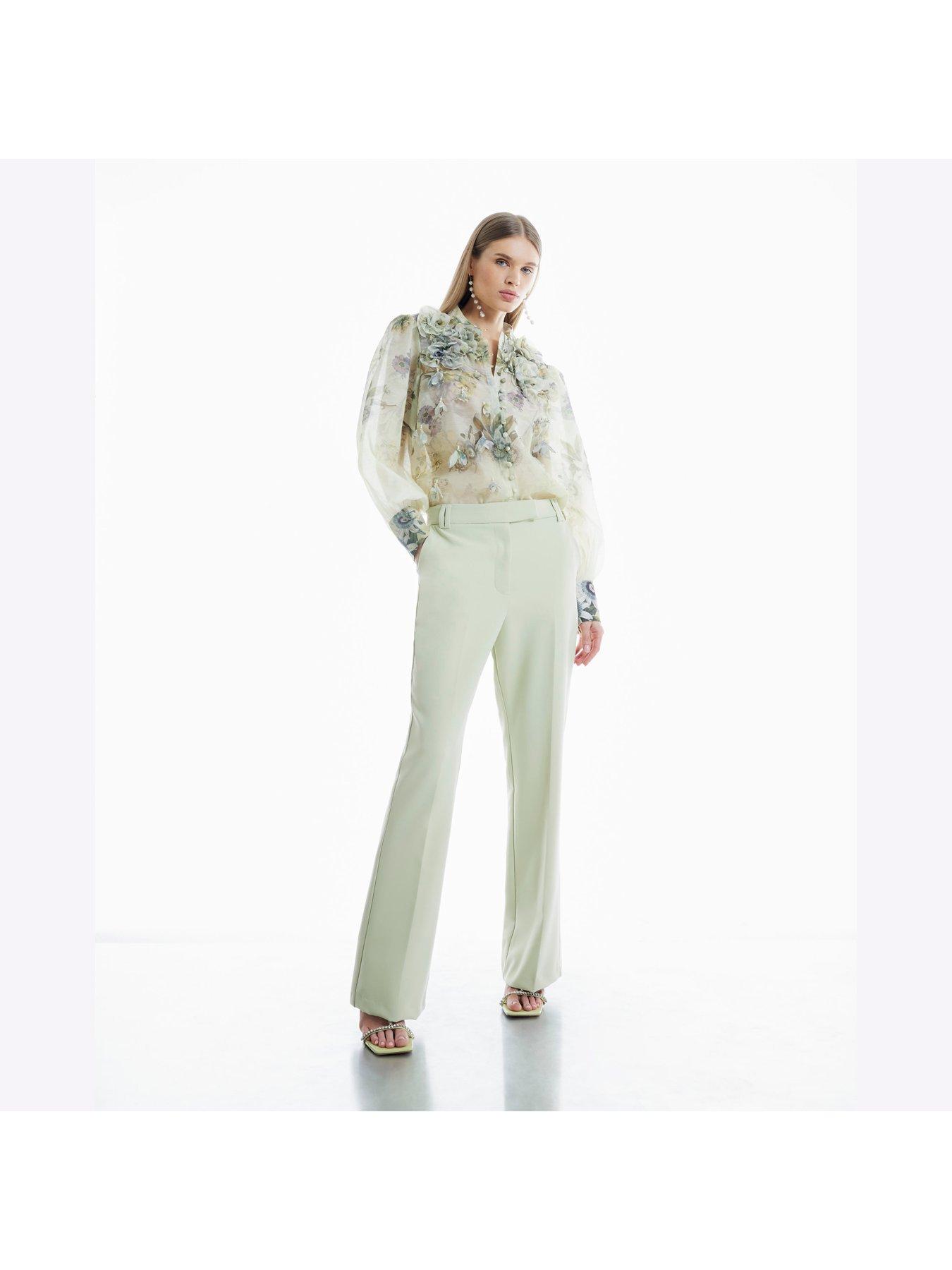 Image 3 of 4 of River Island 3D Trimmed Sleeve Blouse - Light