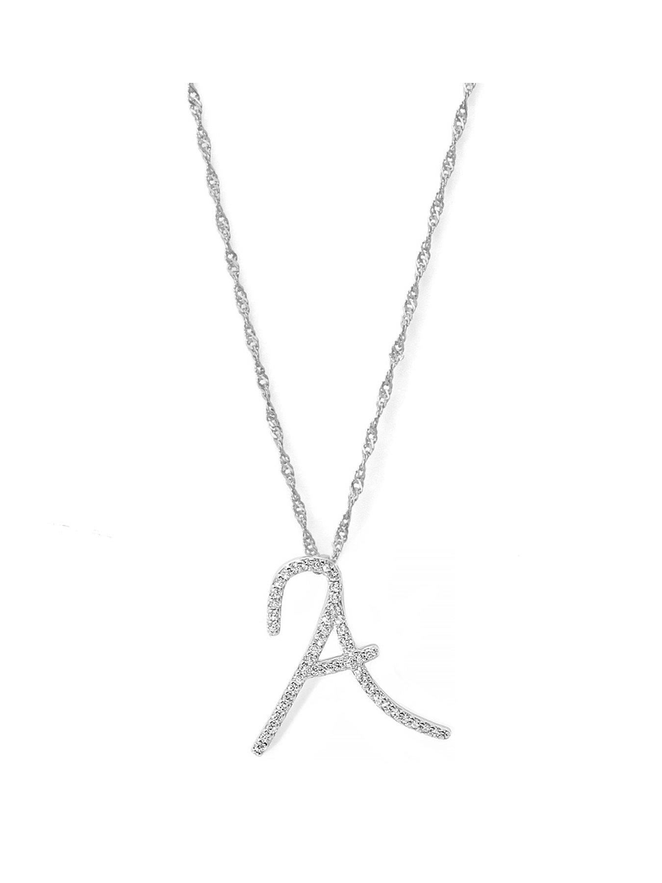 undefined Luxe CZ Initial Necklace - Silver