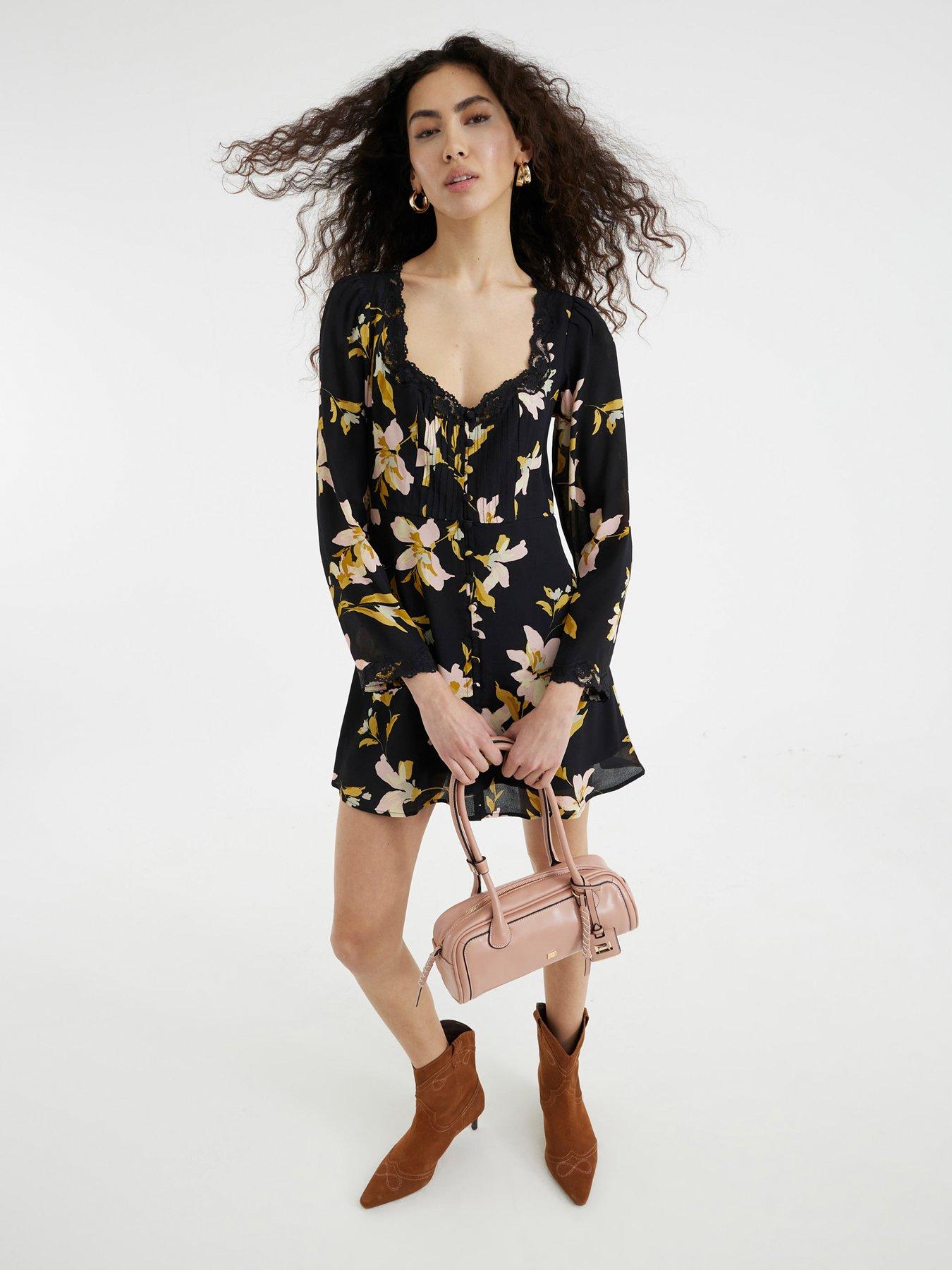 river-island-printed-floral-lace-trim-dress-black