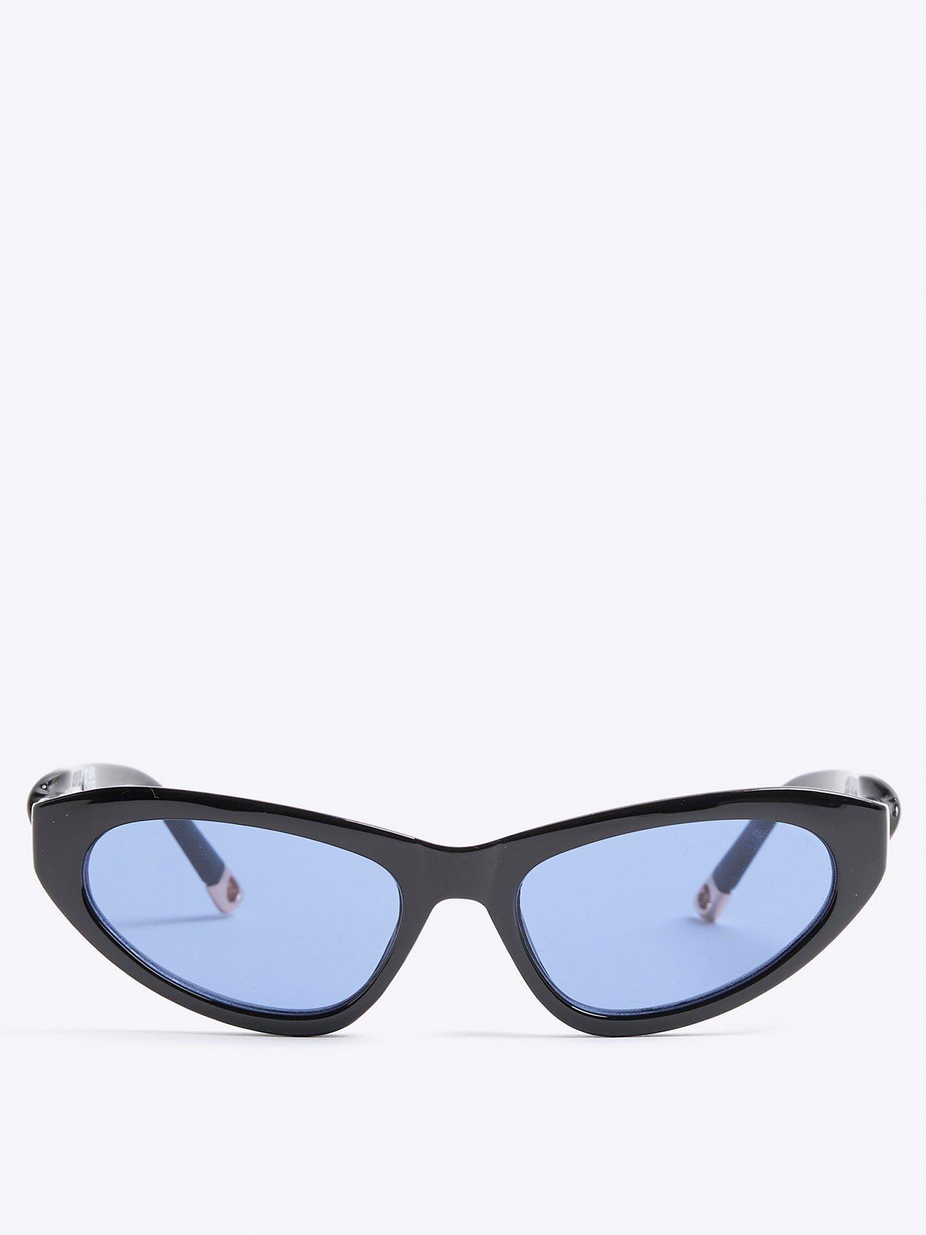  image of river-island-twist-temple-slim-cateye-black