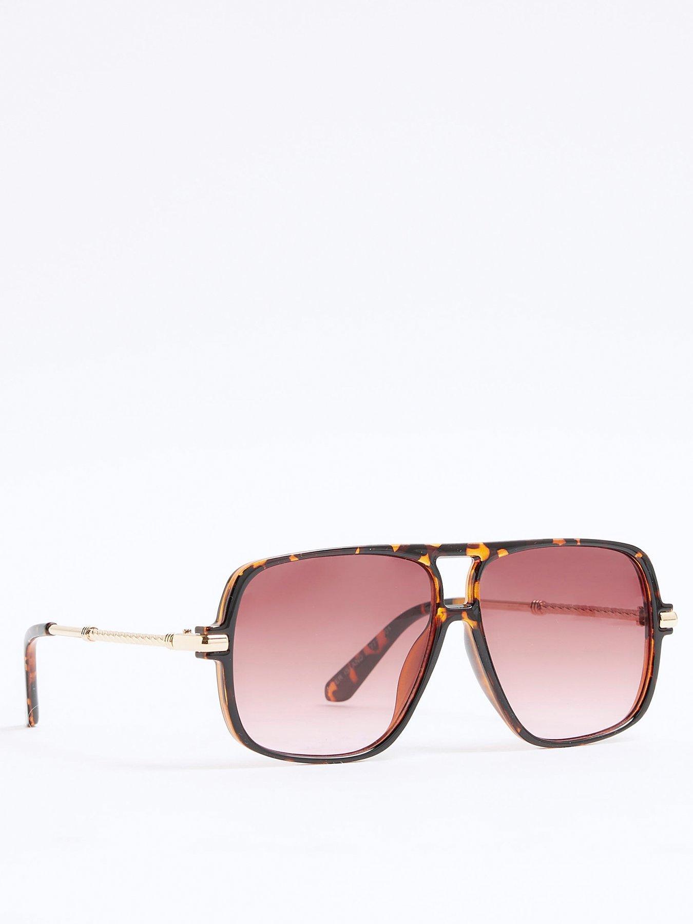  image of river-island-plastic-front-aviator-tortoise