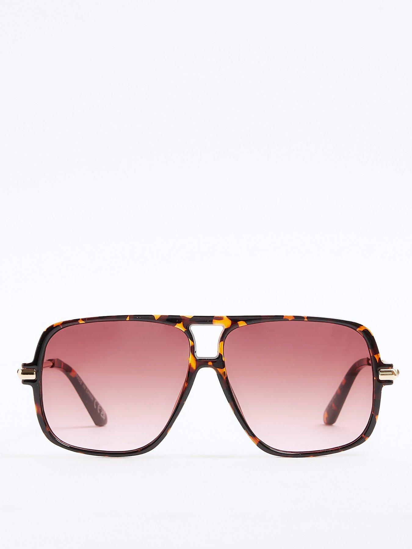  image of river-island-plastic-front-aviator-tortoise