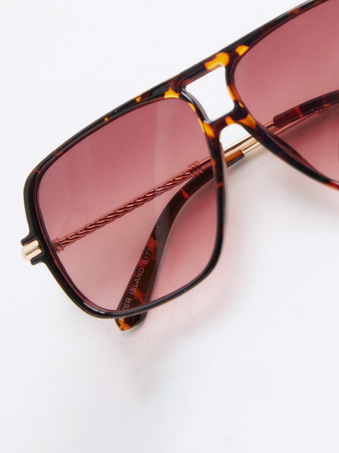 image of river-island-plastic-front-aviator-tortoise