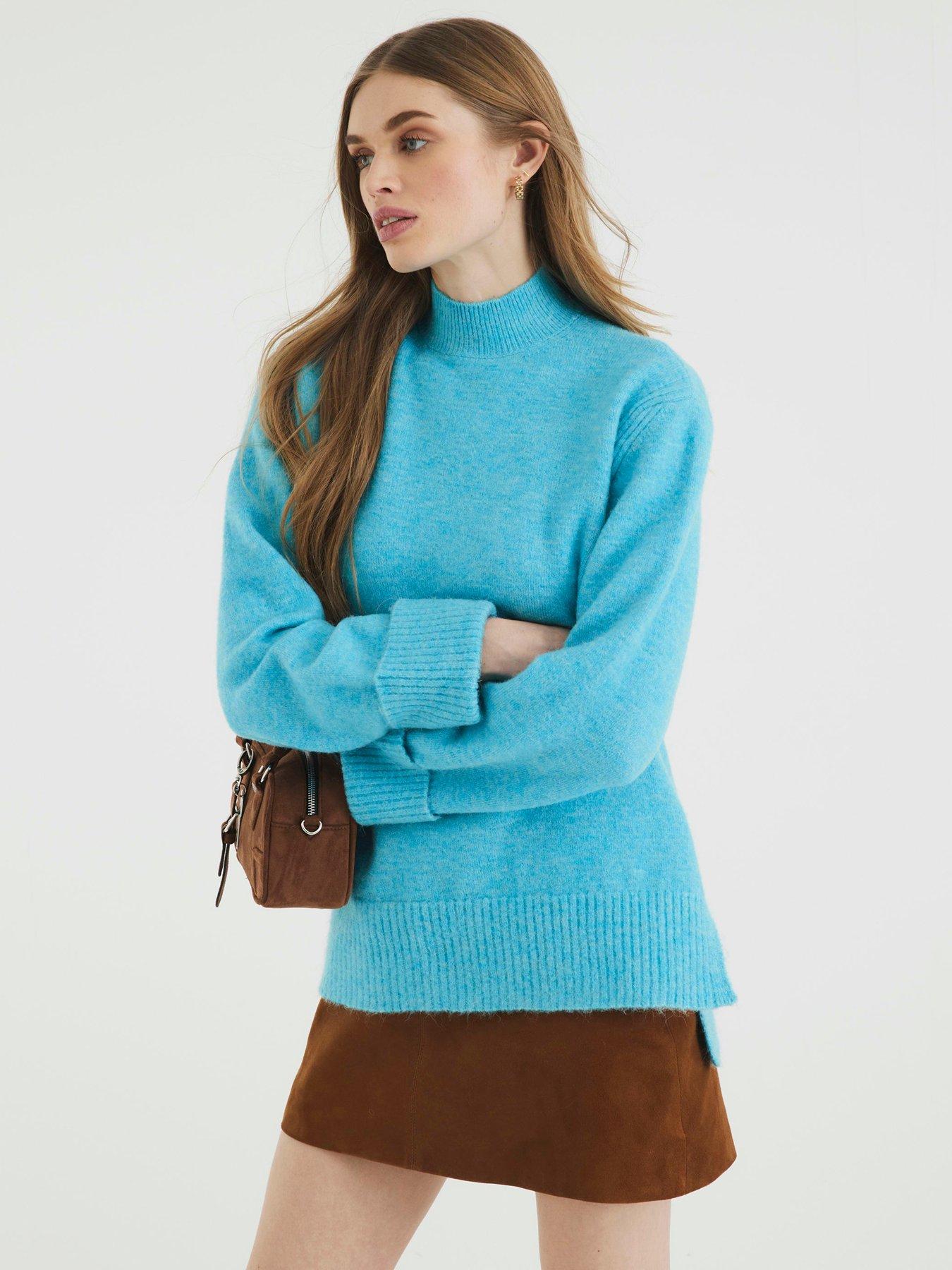 undefined Side Split Jumper - Turquoise - Blue