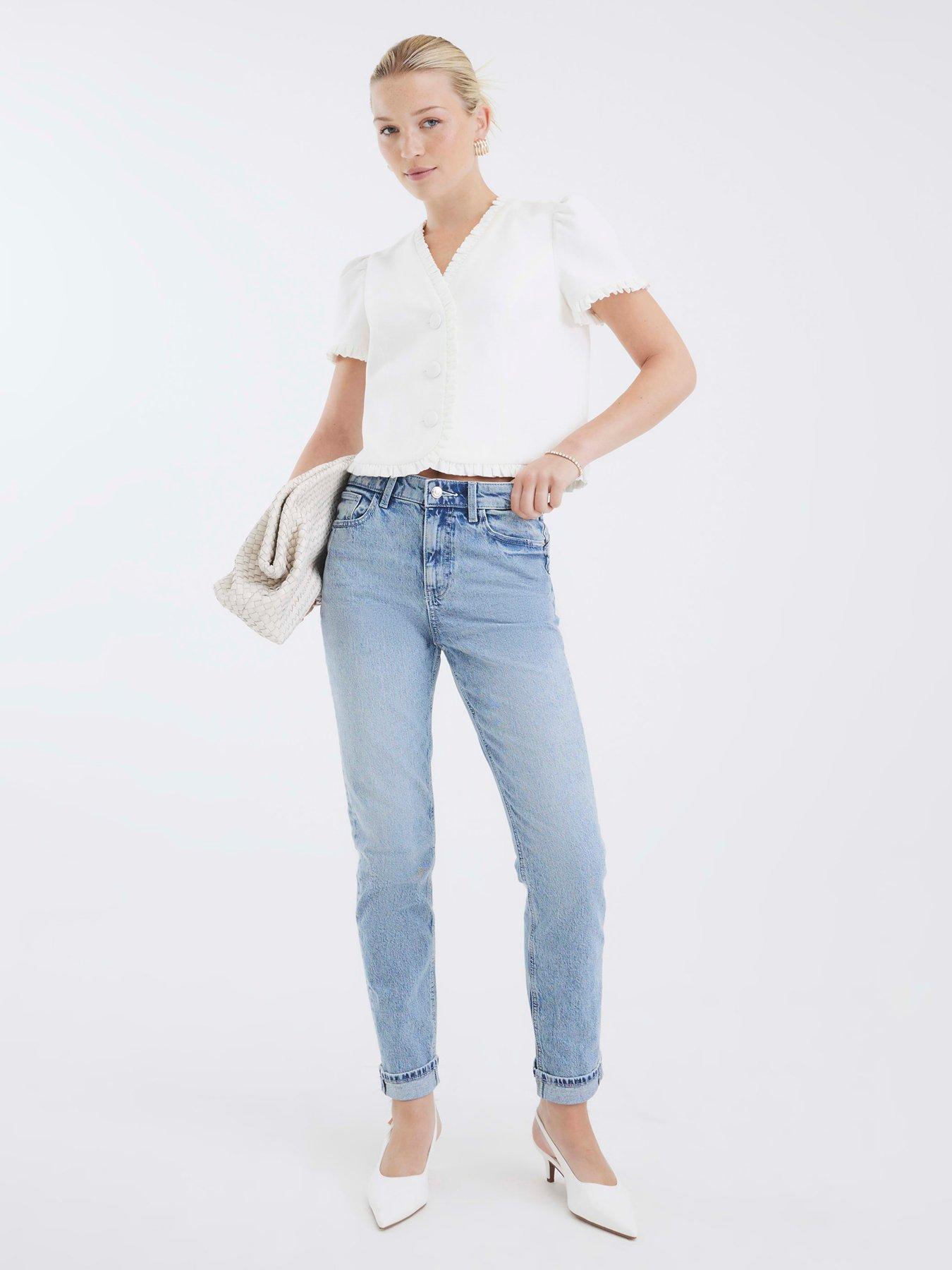 River Island Mom Sculpt Jeans - Blue