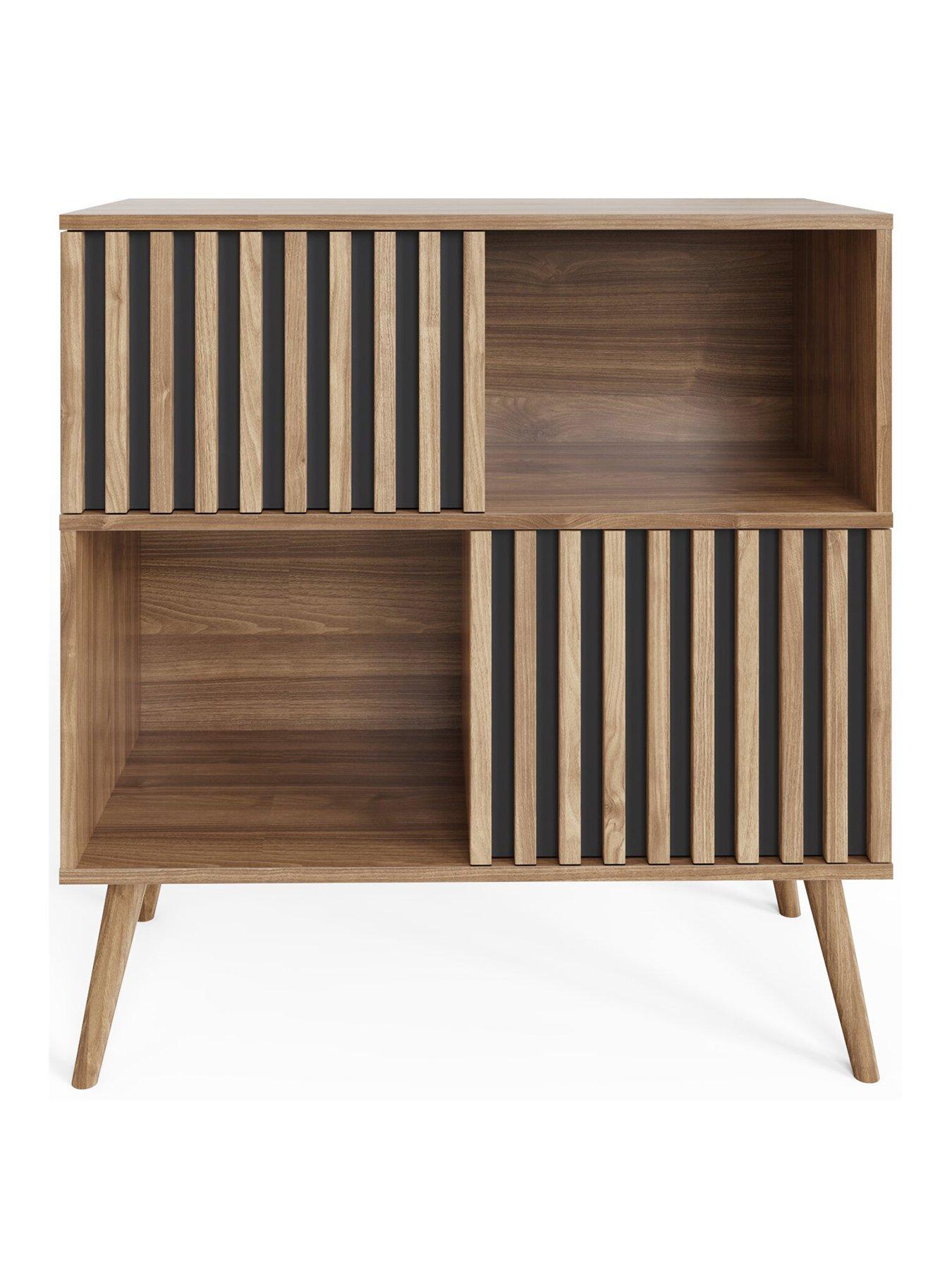  image of gfw-rowen-2-doornbspcompact-sideboard-oakblack-fscreg-certified