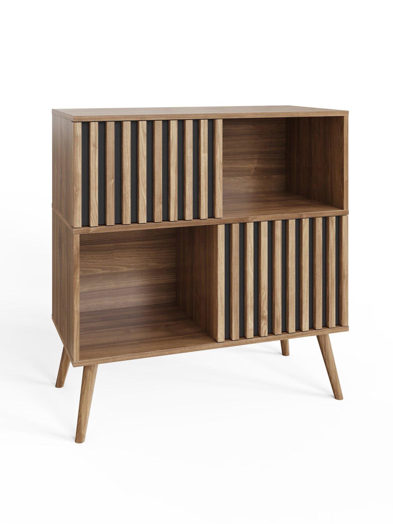  image of gfw-rowen-2-doornbspcompact-sideboard-oakblack-fscreg-certified