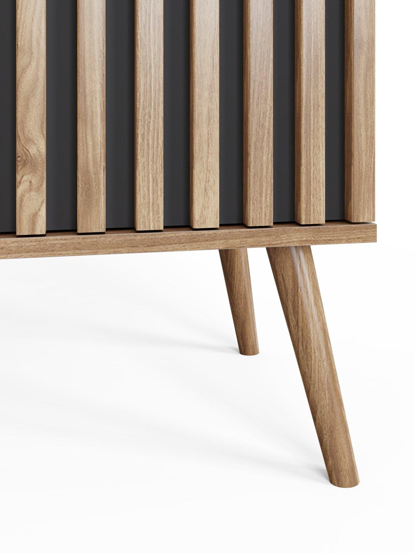  image of gfw-rowen-2-doornbspcompact-sideboard-oakblack-fscreg-certified