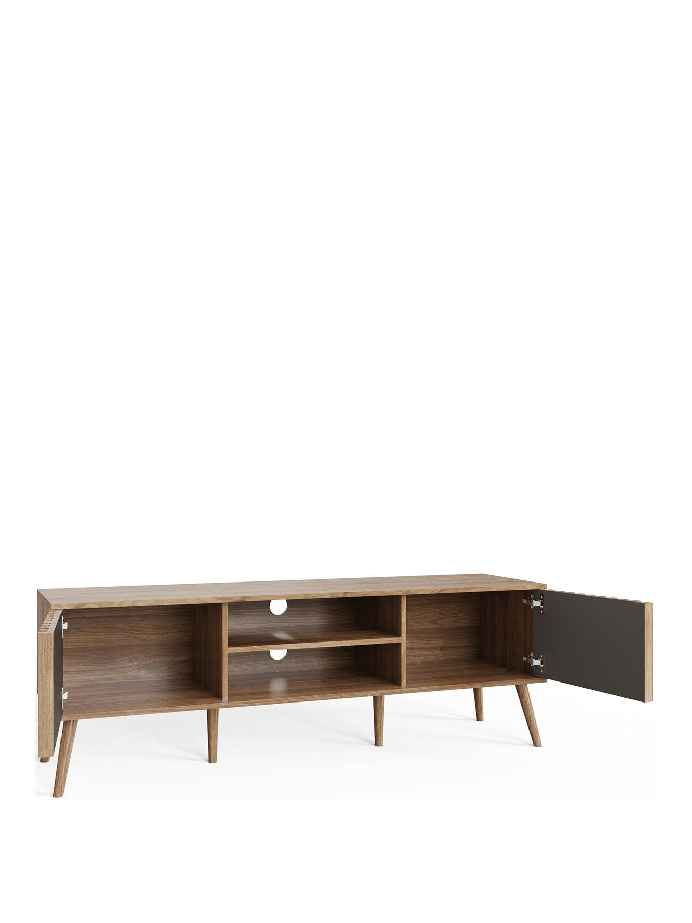 Image 3 of 7 of GFW Rowen TV Unit - fits up to 55 inch TV - Oak/Black - FSC&reg; Certified