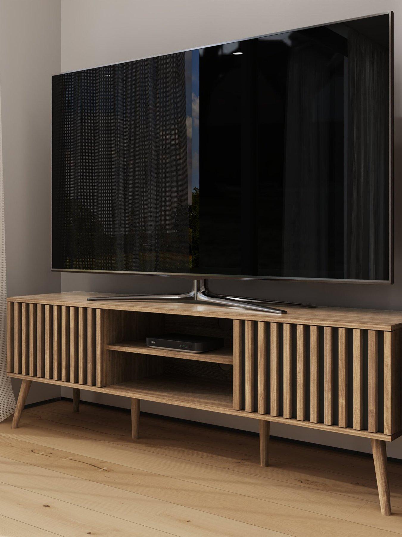Image 7 of 7 of GFW Rowen TV Unit - fits up to 55 inch TV - Oak/Black - FSC&reg; Certified