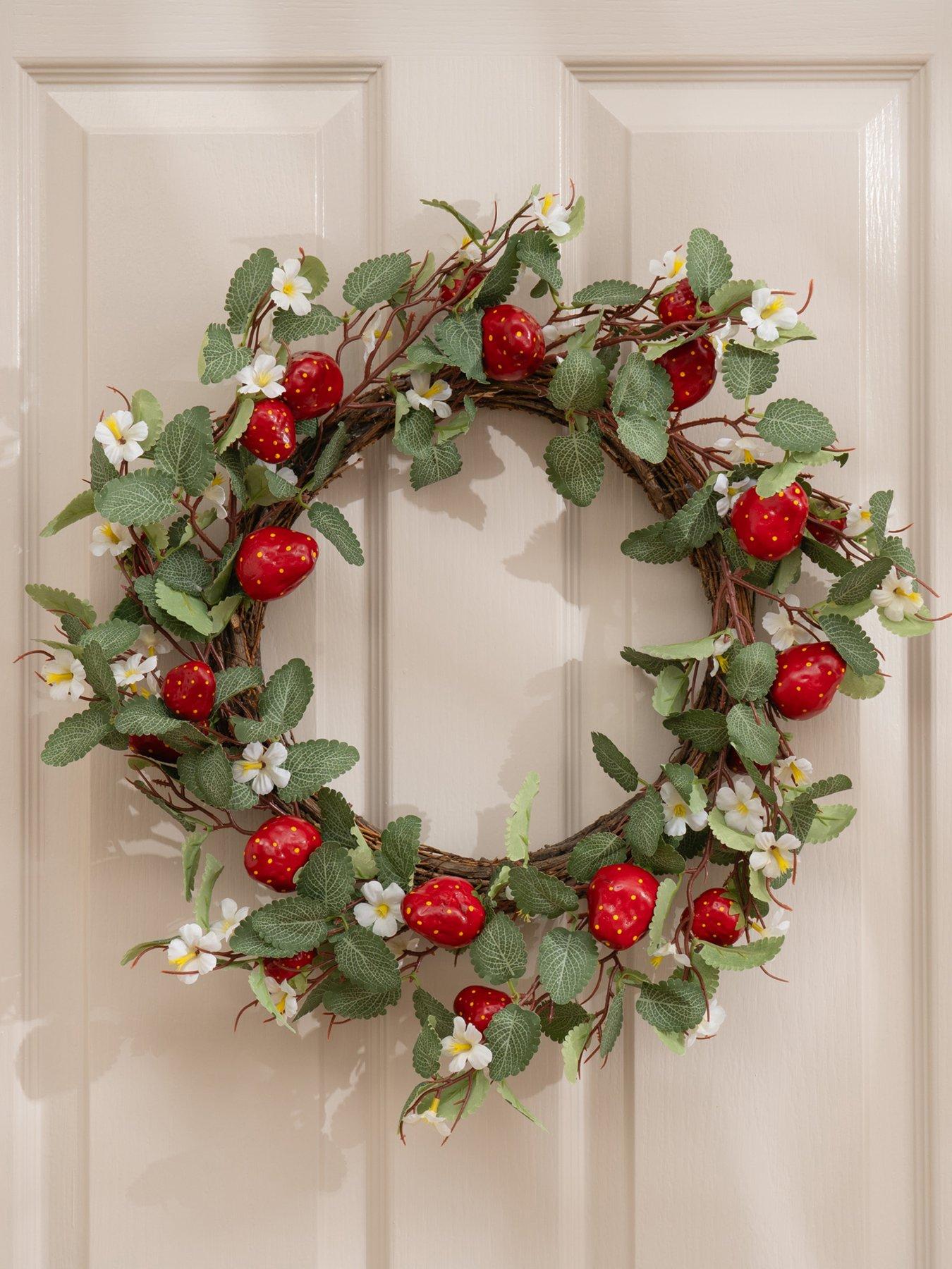 undefined 55cm Artificial Strawberry Wreath