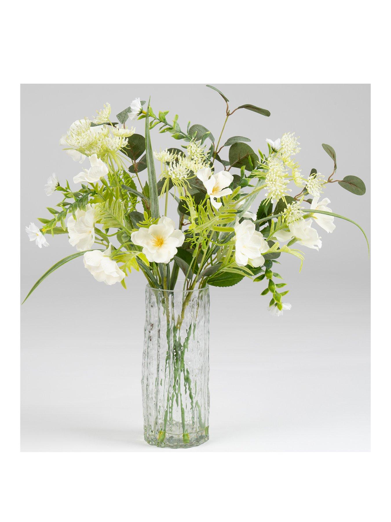 Image 2 of 3 of Scottish Everlastings 43cm Artificial White Floral & Eucalyptus Arrangement