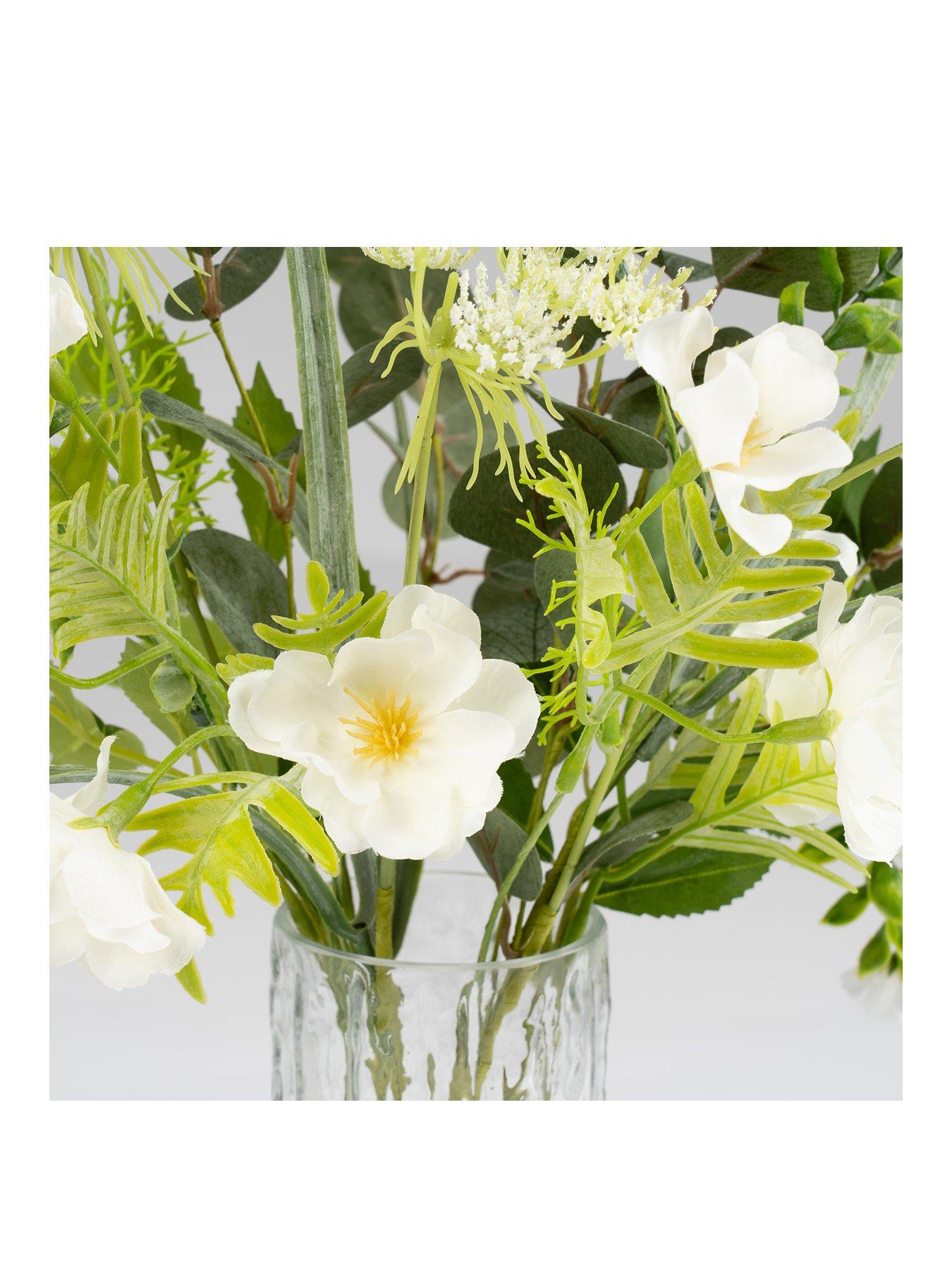 Image 3 of 3 of Scottish Everlastings 43cm Artificial White Floral & Eucalyptus Arrangement