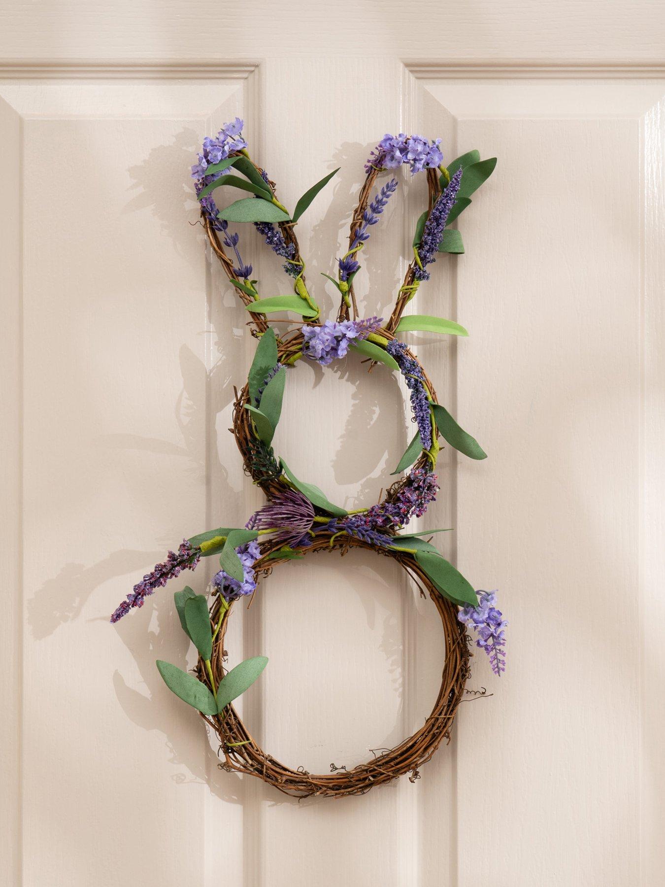 undefined 50 cm Artificial Purple Bunny Shaped Wreath