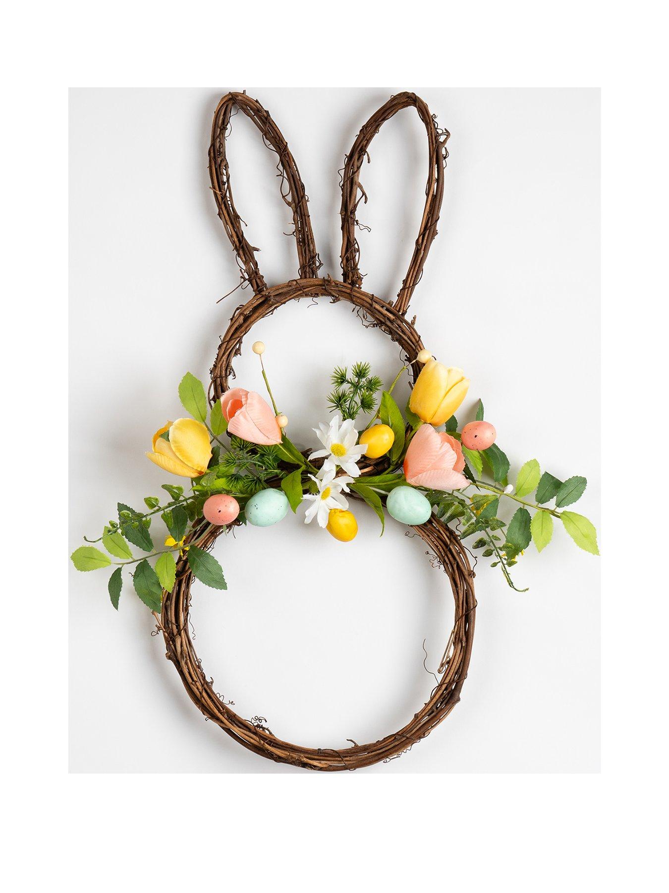 undefined 54cm Artificial Tulip Bunny Shaped Wreath