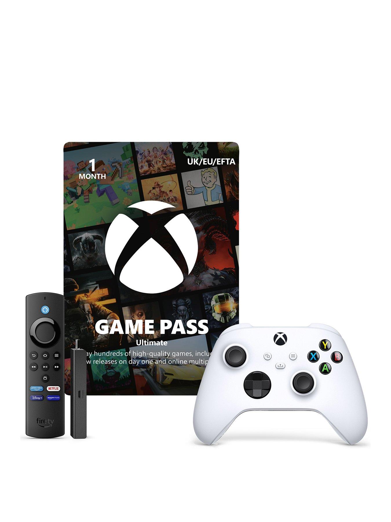  image of xbox-gaming-bundle-amazon-fire-tv-stick-4k-xbox-white-controller-amp-1-month-game-pass-ultimate